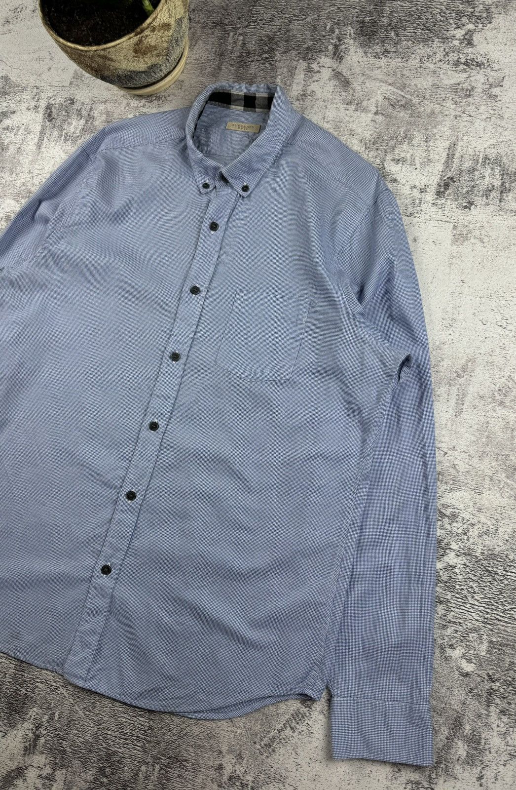 Burberry Burberry Brit London Nova Check Blue Basic Longsleeve Shirt Size US XL / EU 56 / 4 - 4 Thumbnail