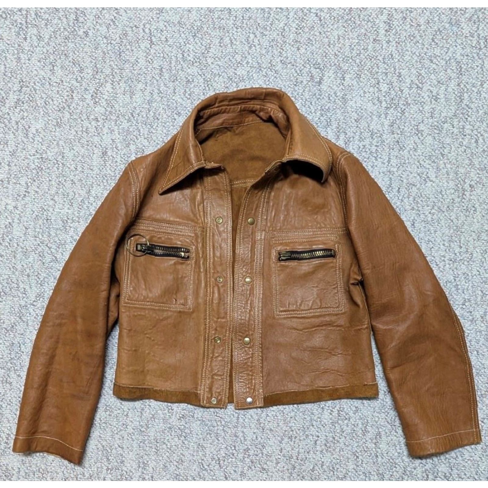 Vintage VINTAGE western suede cowhide leather XXS jacket Trucker cowboy east west -unisex- Adults 2XS brown leather jacket western 1970s vintage style Size US XXS / EU 40 - 4 Thumbnail