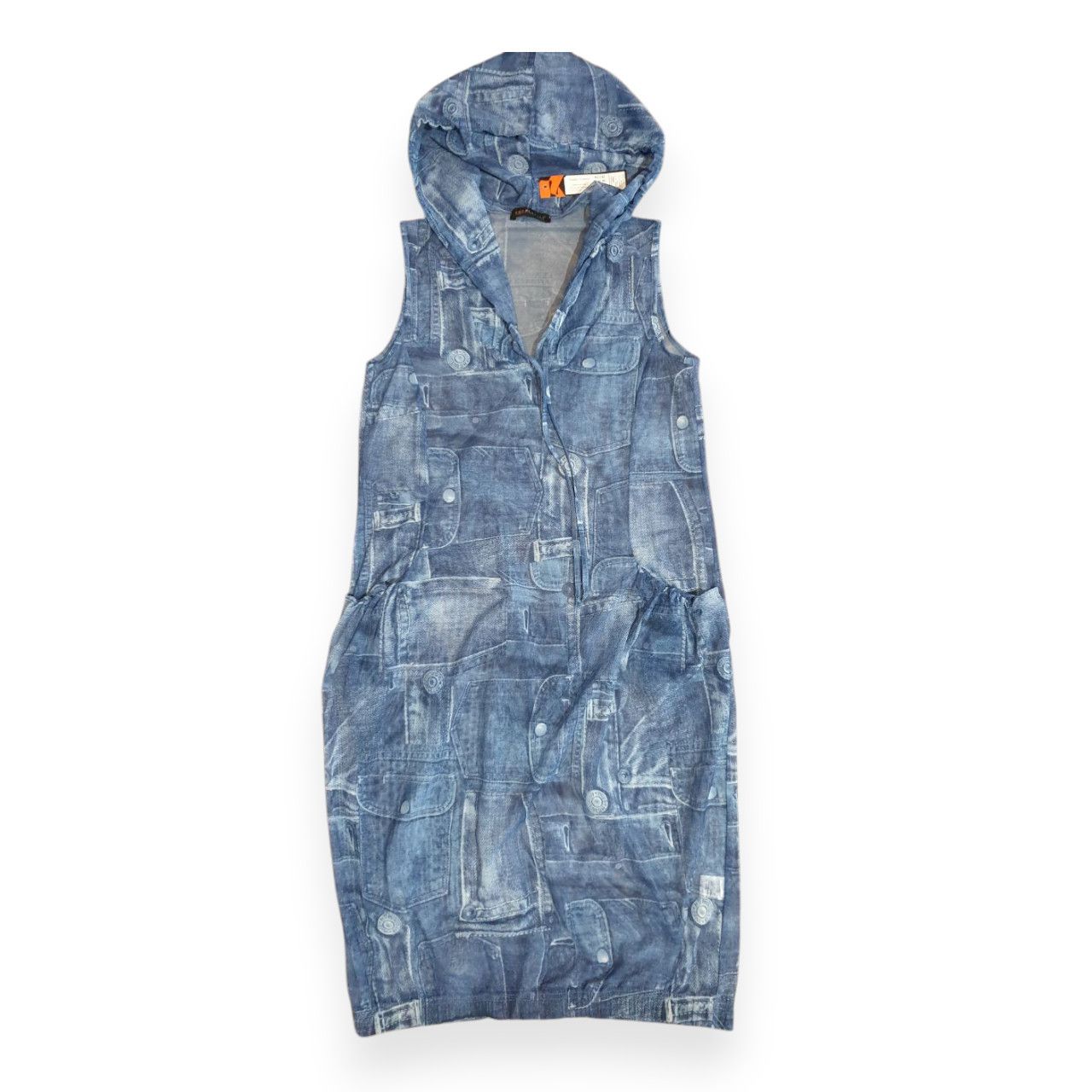 Other Denim Print Hooded Dress sz S/M Size M / US 6-8 / IT 42-44 - 1 Thumbnail