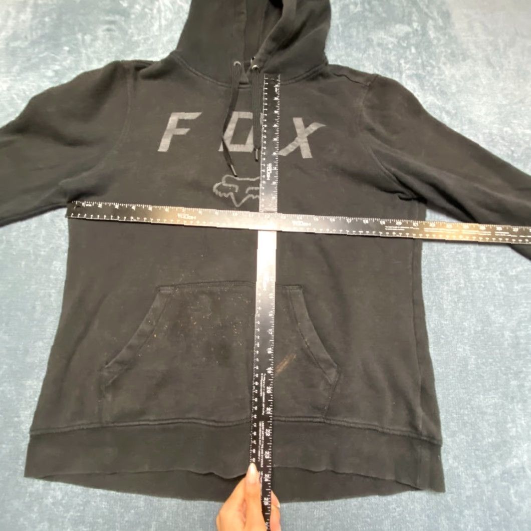 Vintage Fox Hoodie Mens Large Black Fleece Lined Drawstring Ribbed Hem Kangaroo Pockets Size US L / EU 52-54 / 3 - 5 Thumbnail