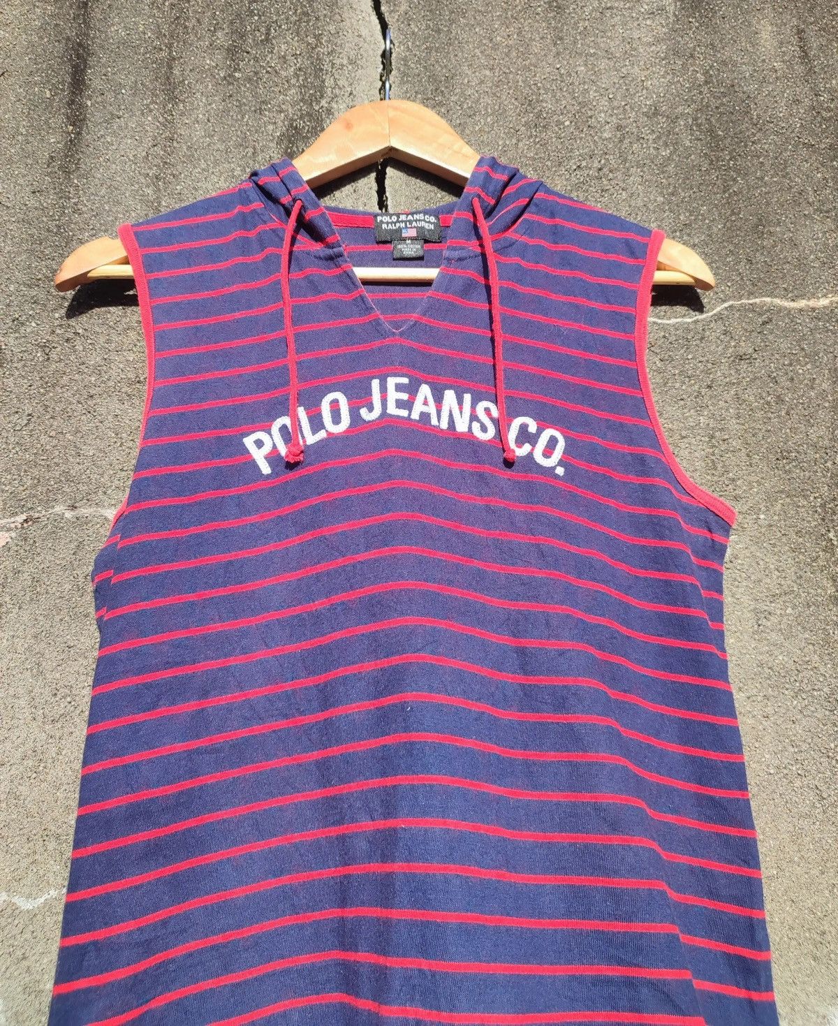 Polo Ralph Lauren Vintage Polo Jeans Co. Sleeveless Hoodie (Y2K Era) Size US M / EU 48-50 / 2 - 3 Thumbnail