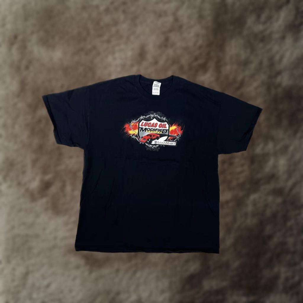 Gildan VINTAGE Lucas Oil Modified Series T-Shirt Mens XL Black Racing Graphic Y2K Size US XL / EU 56 / 4 - 1 Thumbnail