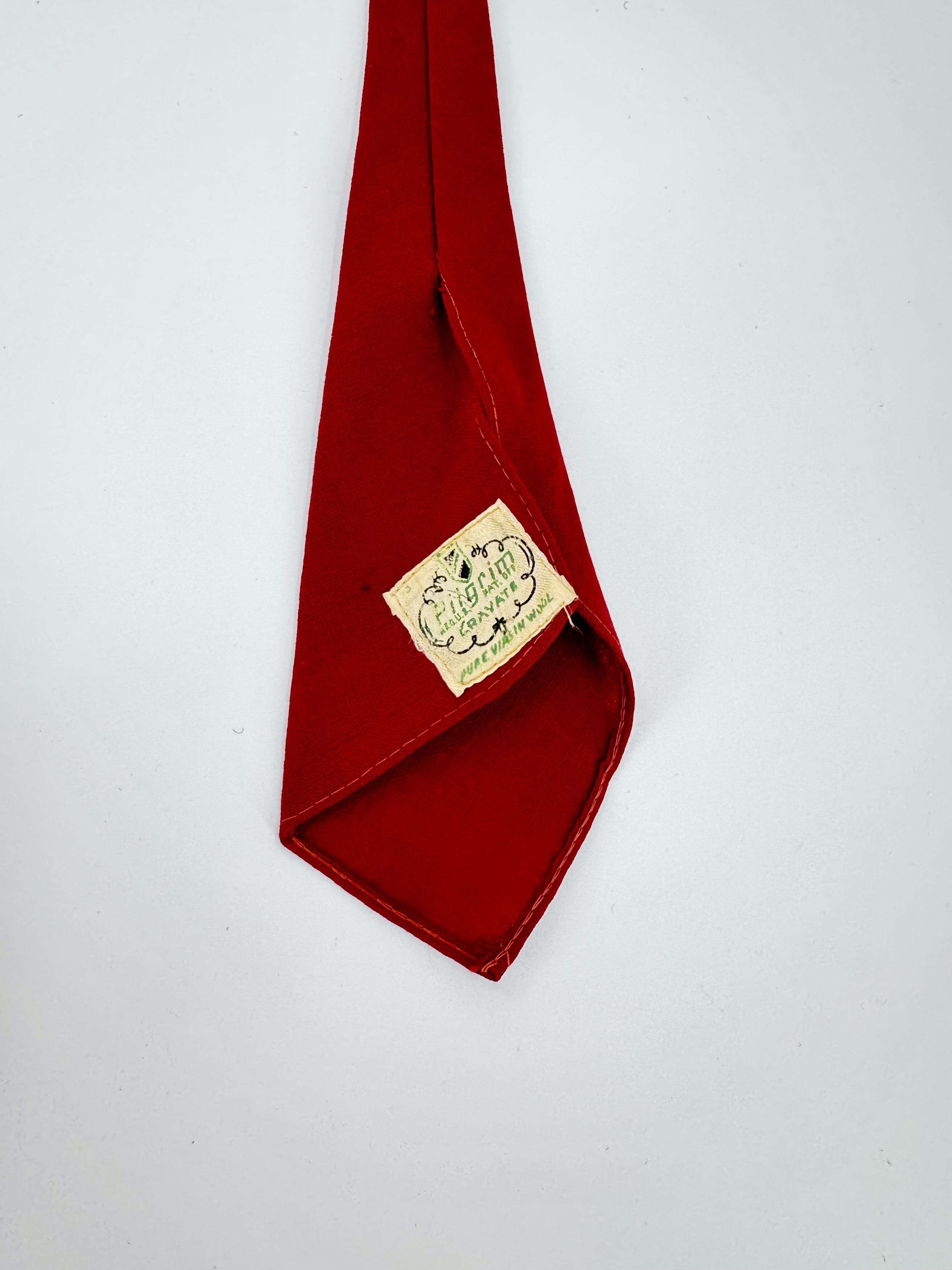 Vintage Vintage 1940s Pilgrim Cravats Wool Necktie Tie Red 40s Size ONE SIZE - 2 Thumbnail