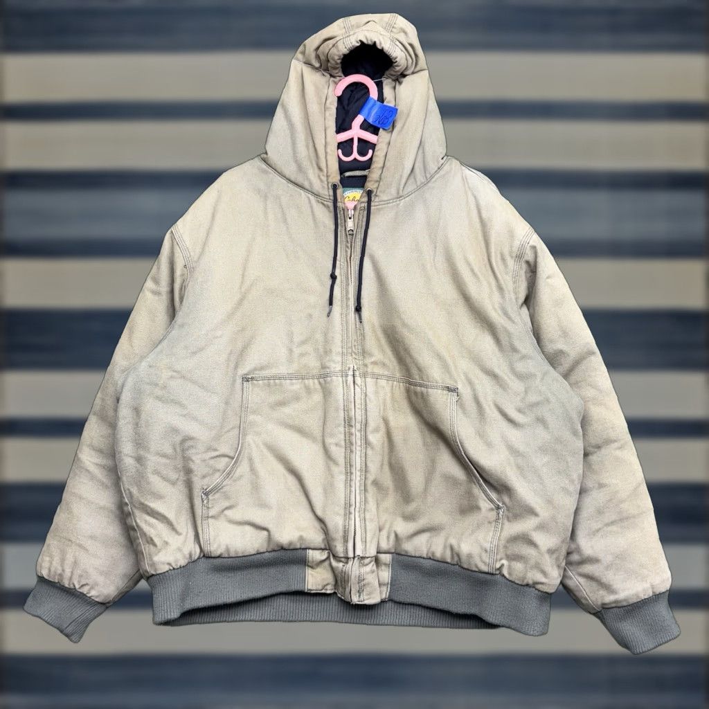 Vintage Cabela's Work Jacket Mens 2XL Canvas Insulated Quilted Lined Bomber Jacket Weathergear Zip Full Zip Hooded Beig e 2XL Mens Size US XXL / EU 58 / 5 - 1 Thumbnail