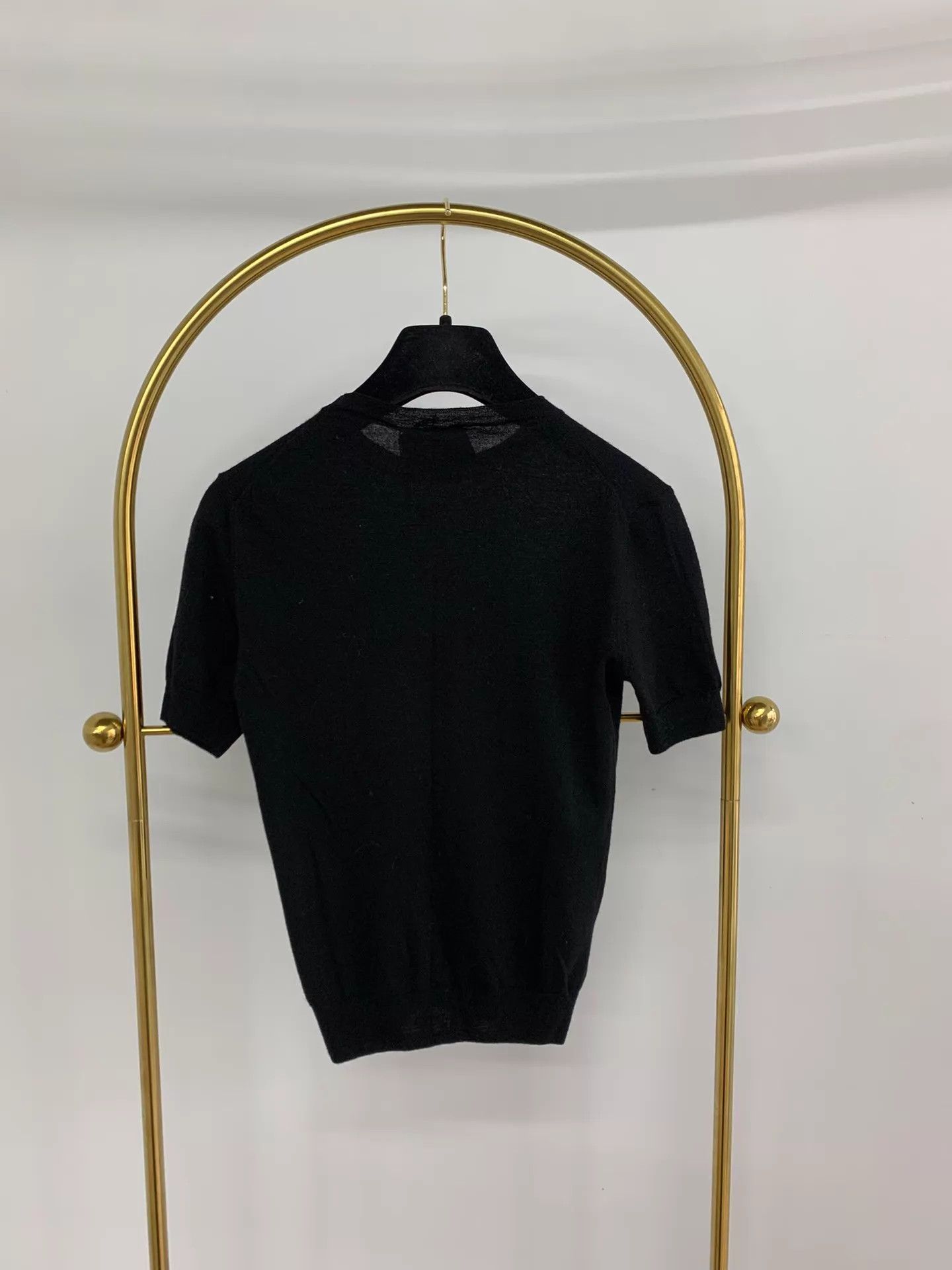 Prada Prada Black Wool Short Sleeve Top Size 36 New Size XS / US 0-2 / IT 36-38 - 3 Thumbnail
