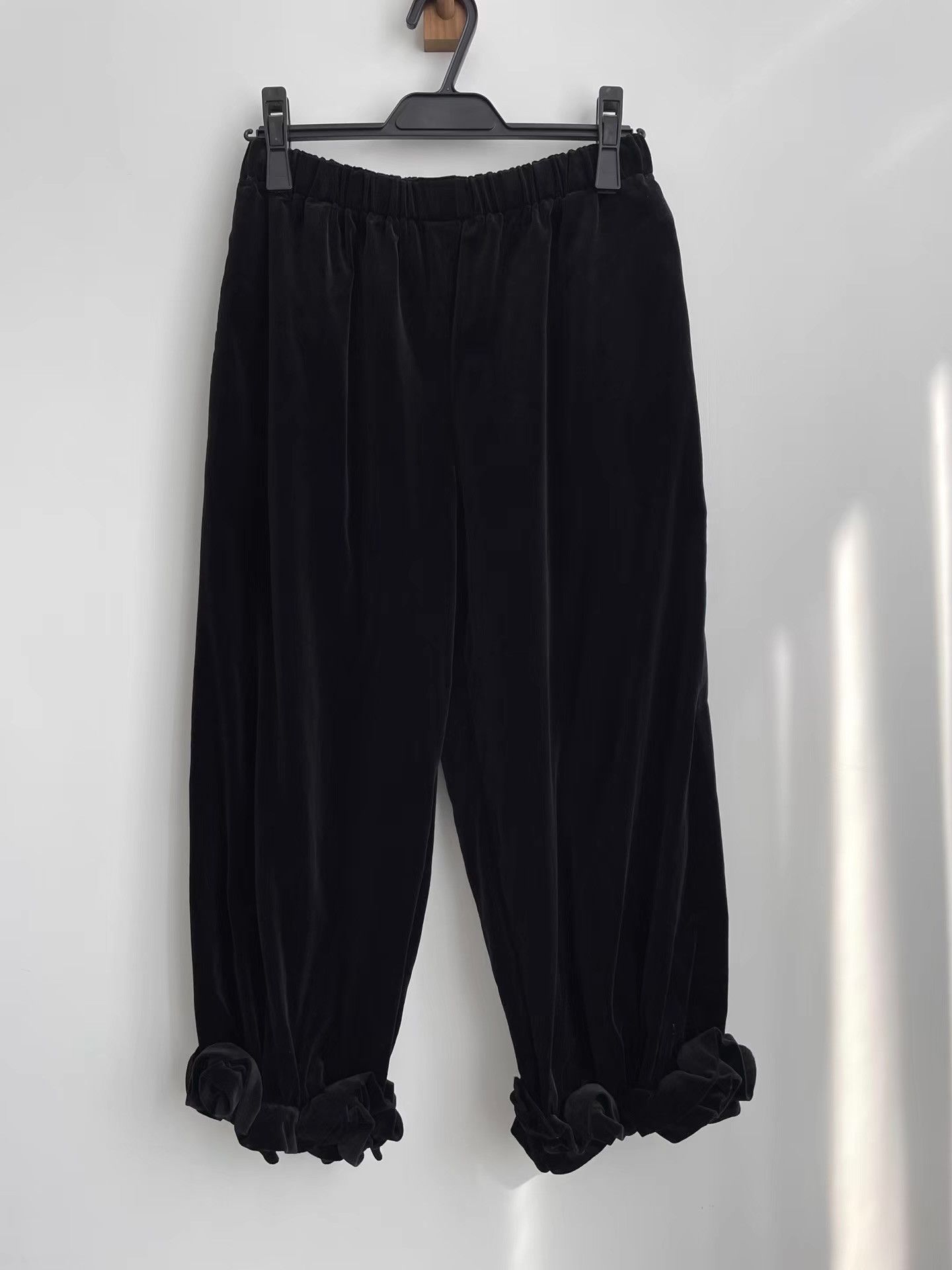 Comme des Garcons CDG Comcom Black Velvet Bud Pants Ｑ24 Size 32" / US 10 / IT 46 - 7 Thumbnail