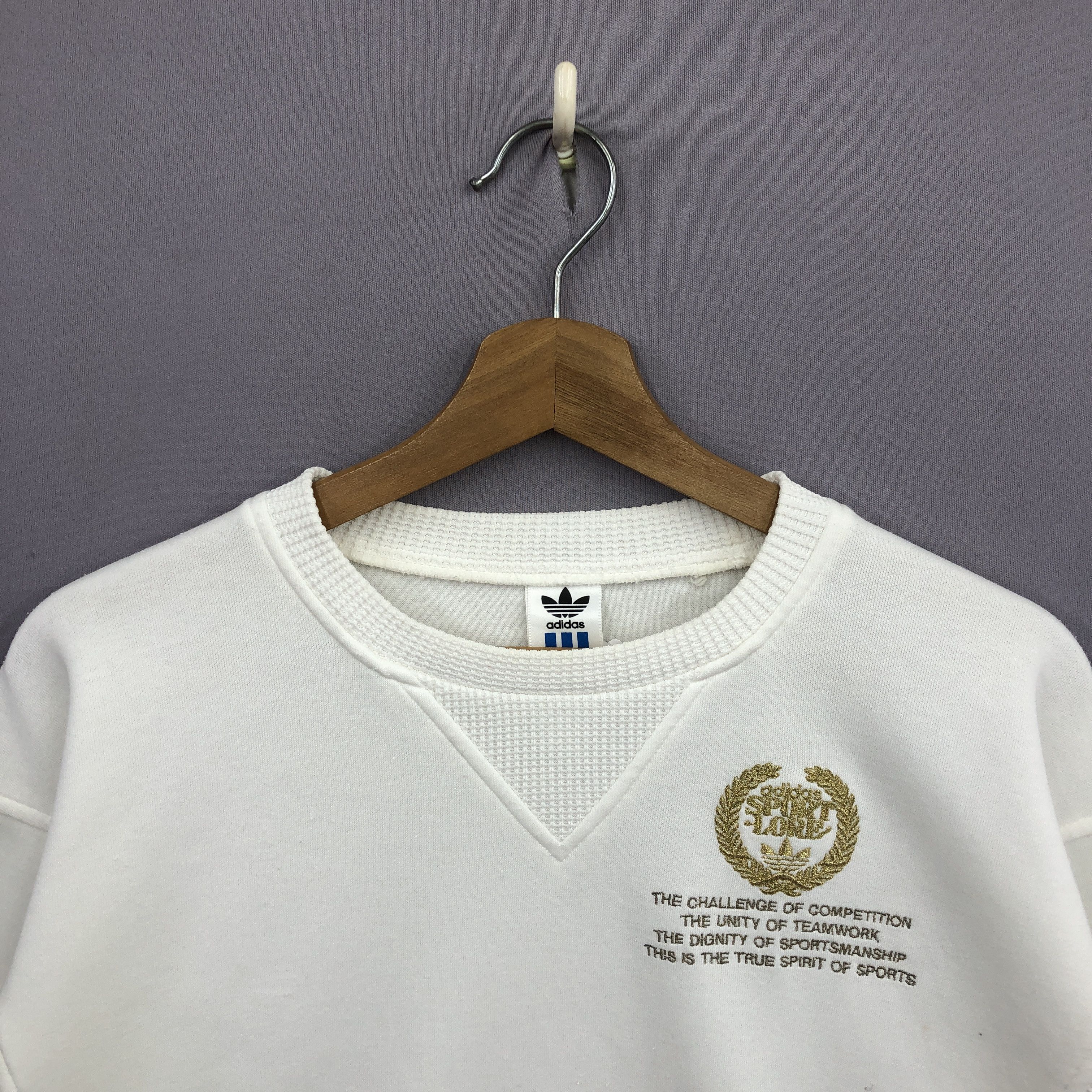 Adidas × Vintage Vintage 90s Adidas Sports Sweater Laurel Wreath Sweatshirt Size US L / EU 52-54 / 3 - 2 Thumbnail