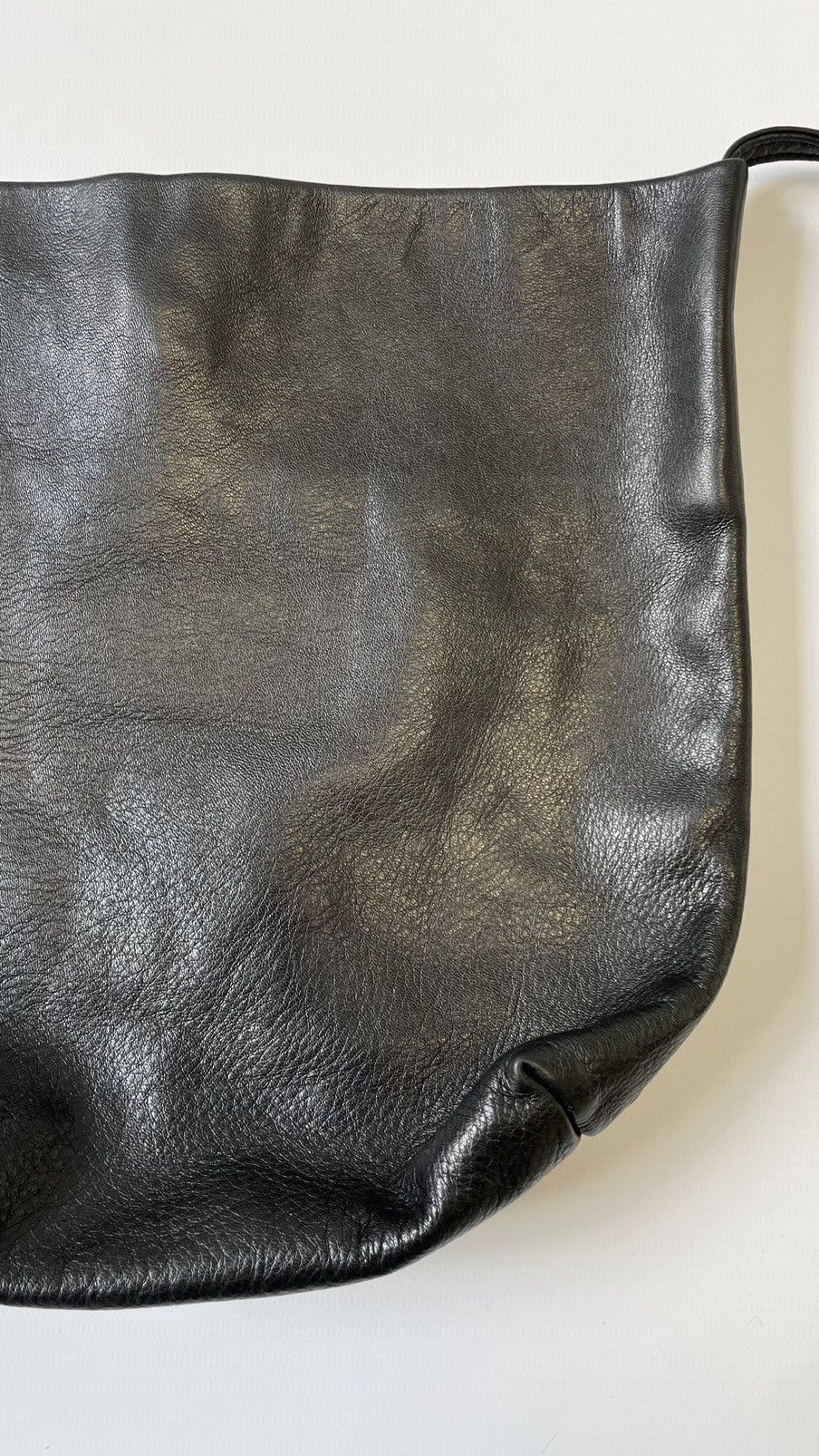 Ann Demeulemeester Tumbled Black Leather Bucket Bag Size ONE SIZE - 10 Thumbnail