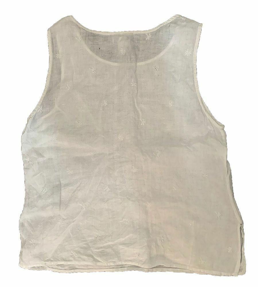 Designer Pre Owned White Hand Made Blouse L Size L / US 10 / IT 46 - 2 Thumbnail
