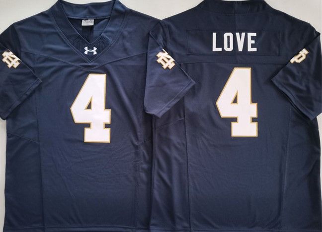 Other Men's Notre Dame Fighting Irish #4 Jeremiyah Love Navy 2025 Size US S / EU 44-46 / 1 - 1 Thumbnail