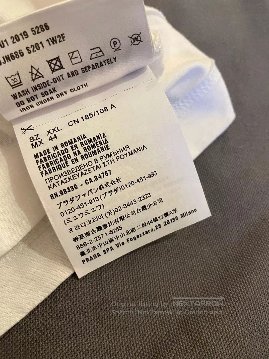 Prada prada triangle logo tee in white. Size US XXL / EU 58 / 5 - 5 Thumbnail
