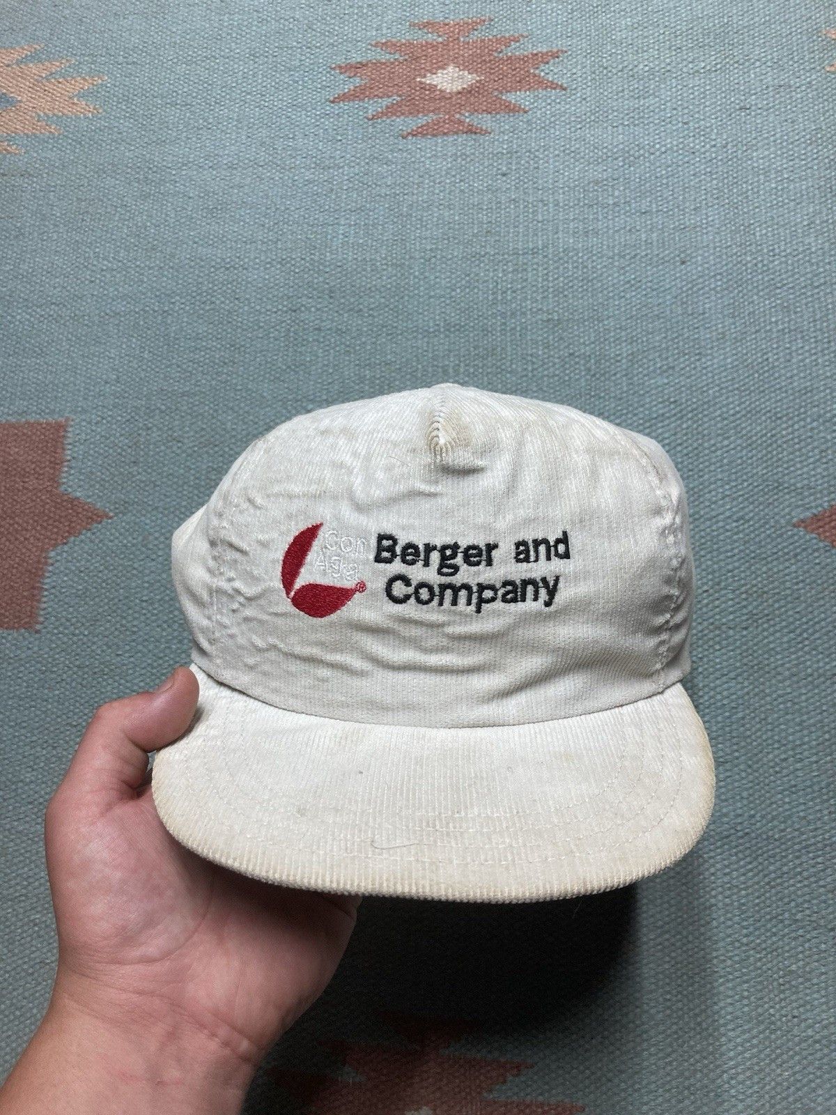 Vintage 90s SnapBack hat corduroy Berger company Con Agra made USA Size ONE SIZE - 2 Thumbnail