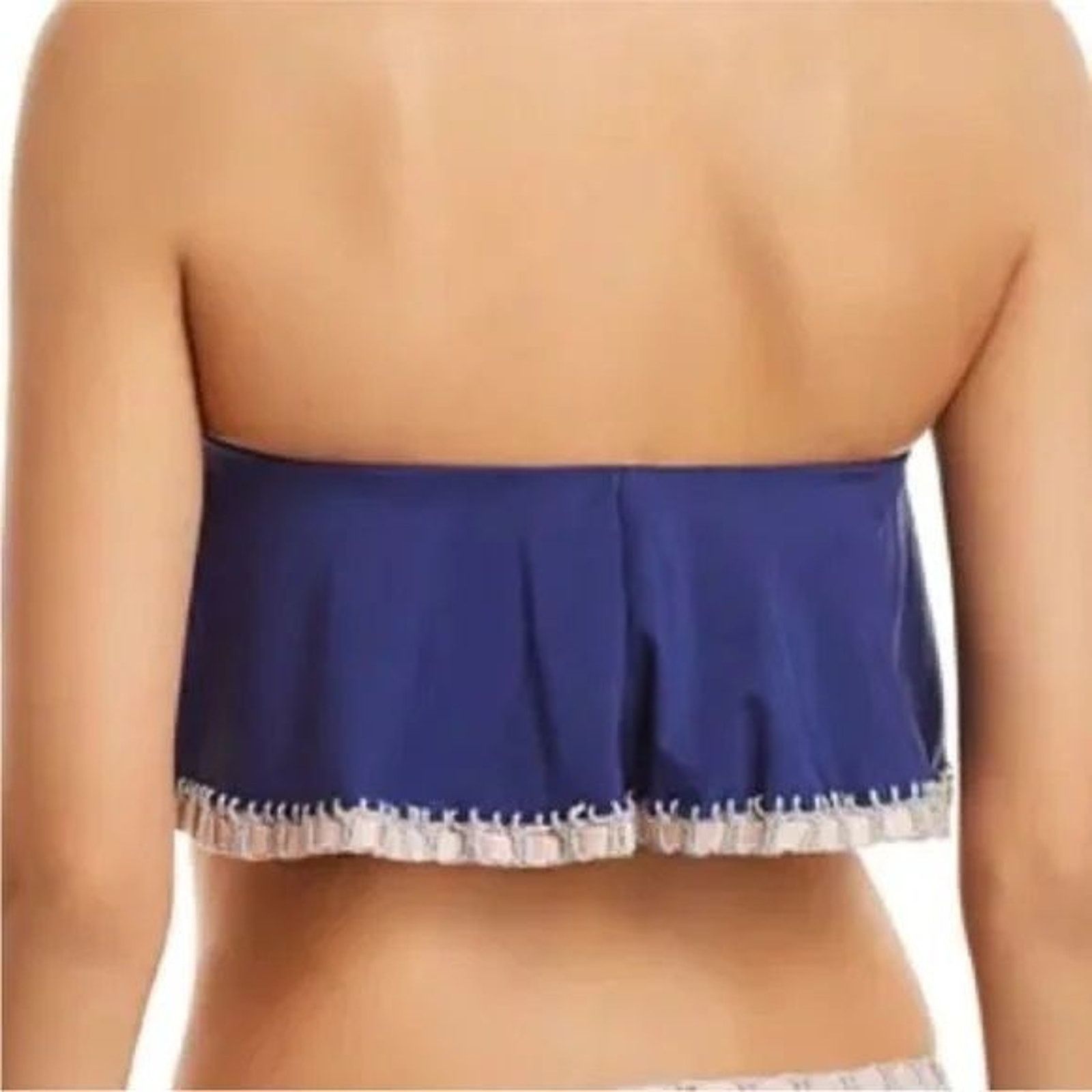 Other NWT PQ Swim Platinum Crochet Trim Flutter Bikini Top Size M Size M / US 6-8 / IT 42-44 - 3 Thumbnail
