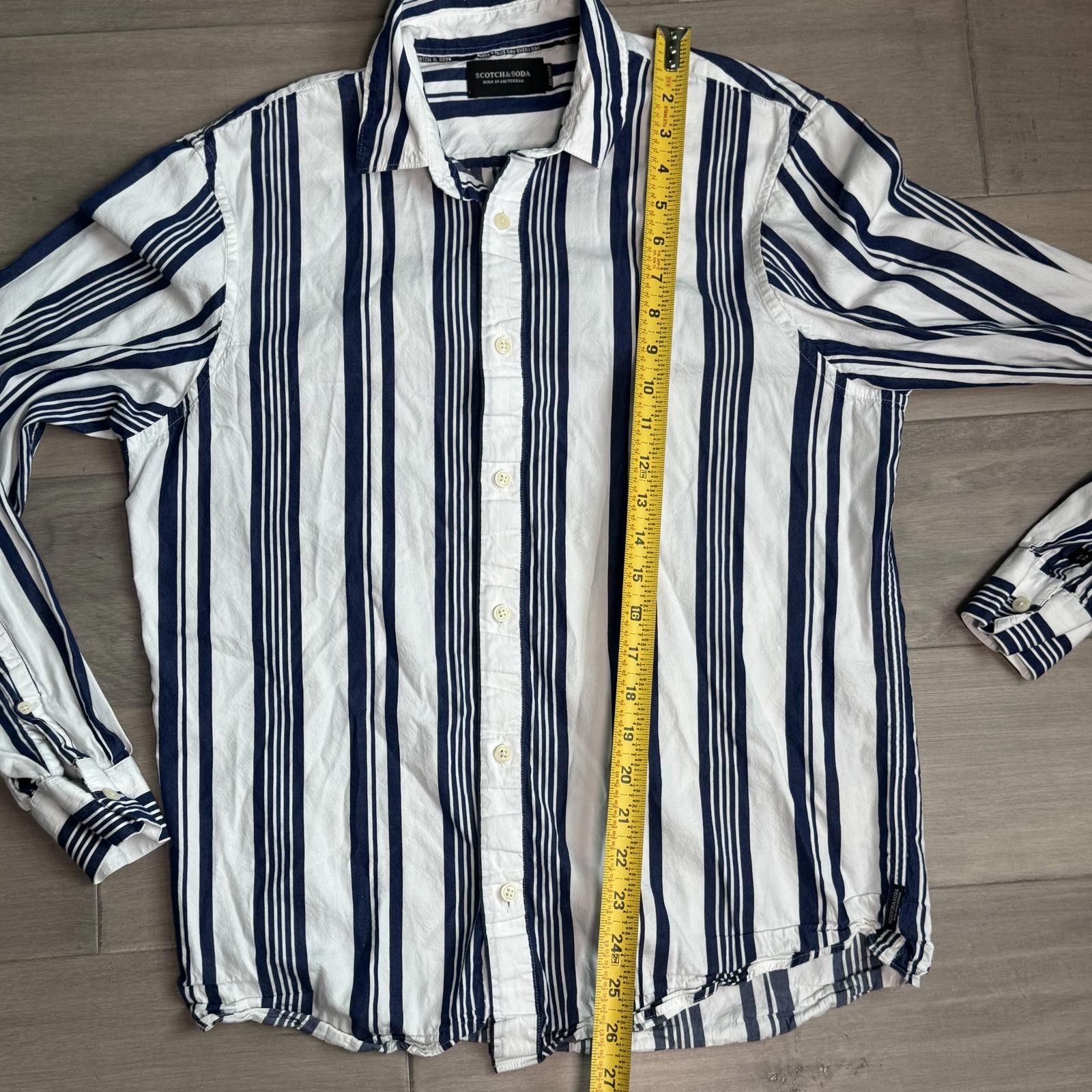 Scotch & Soda Scotch & Soda Men's Relaxed Fit Striped Casual Shirt Size M Size US M / EU 48-50 / 2 - 6 Thumbnail
