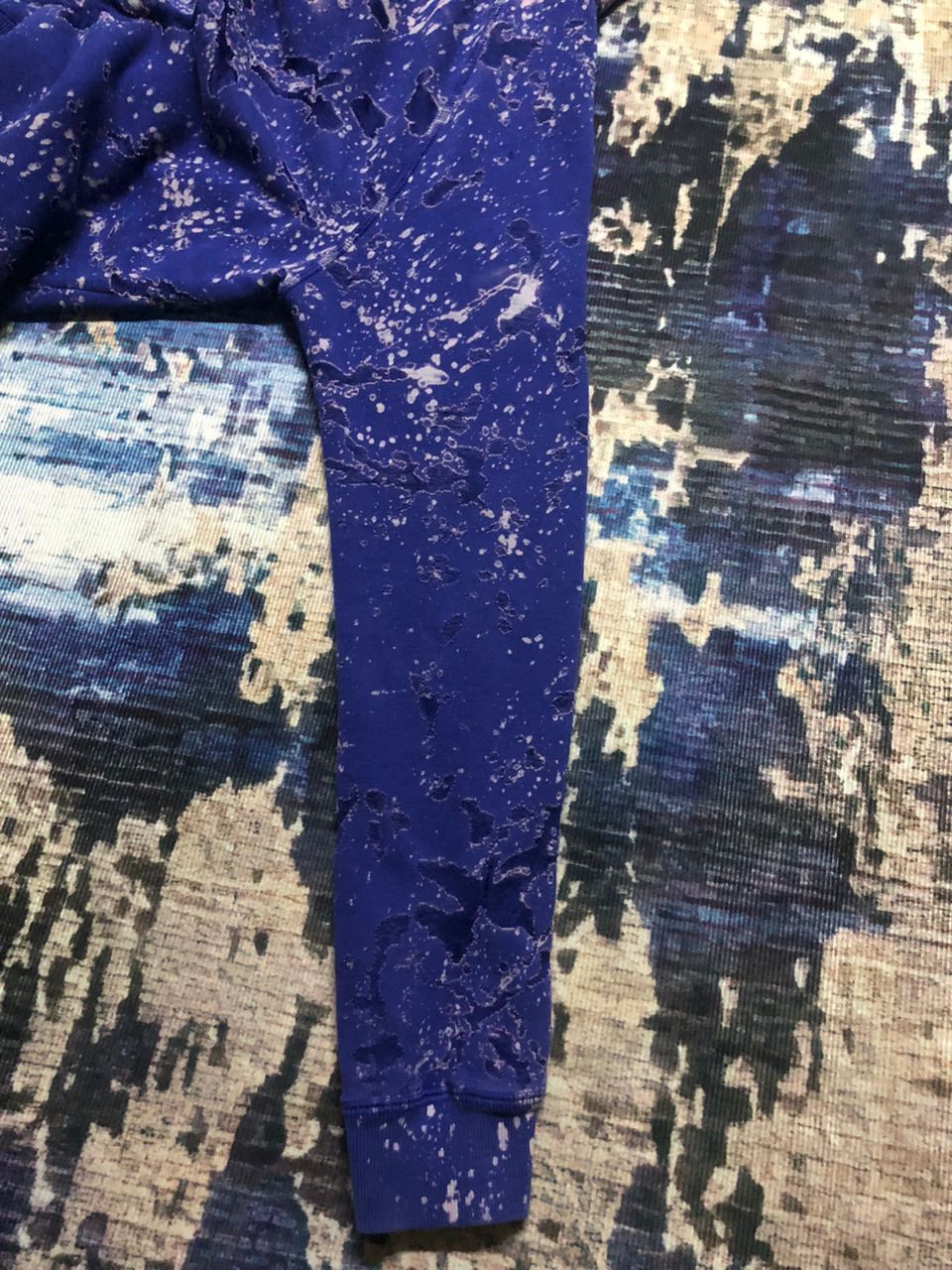 Nike Crazy Nike Cropped Heavily Distressed Bleach Zipper Hoodie Size L / US 10 / IT 46 - 11 Thumbnail