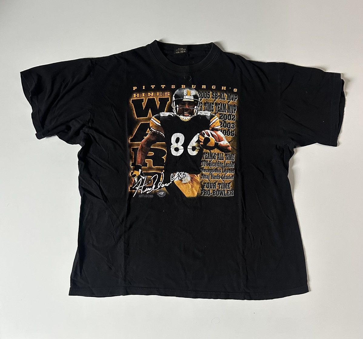 Vintage Hines Ward Pittsburgh Steelers Hautes 4XL Graphic Tee Size US XXL / EU 58 / 5 - 1 Thumbnail