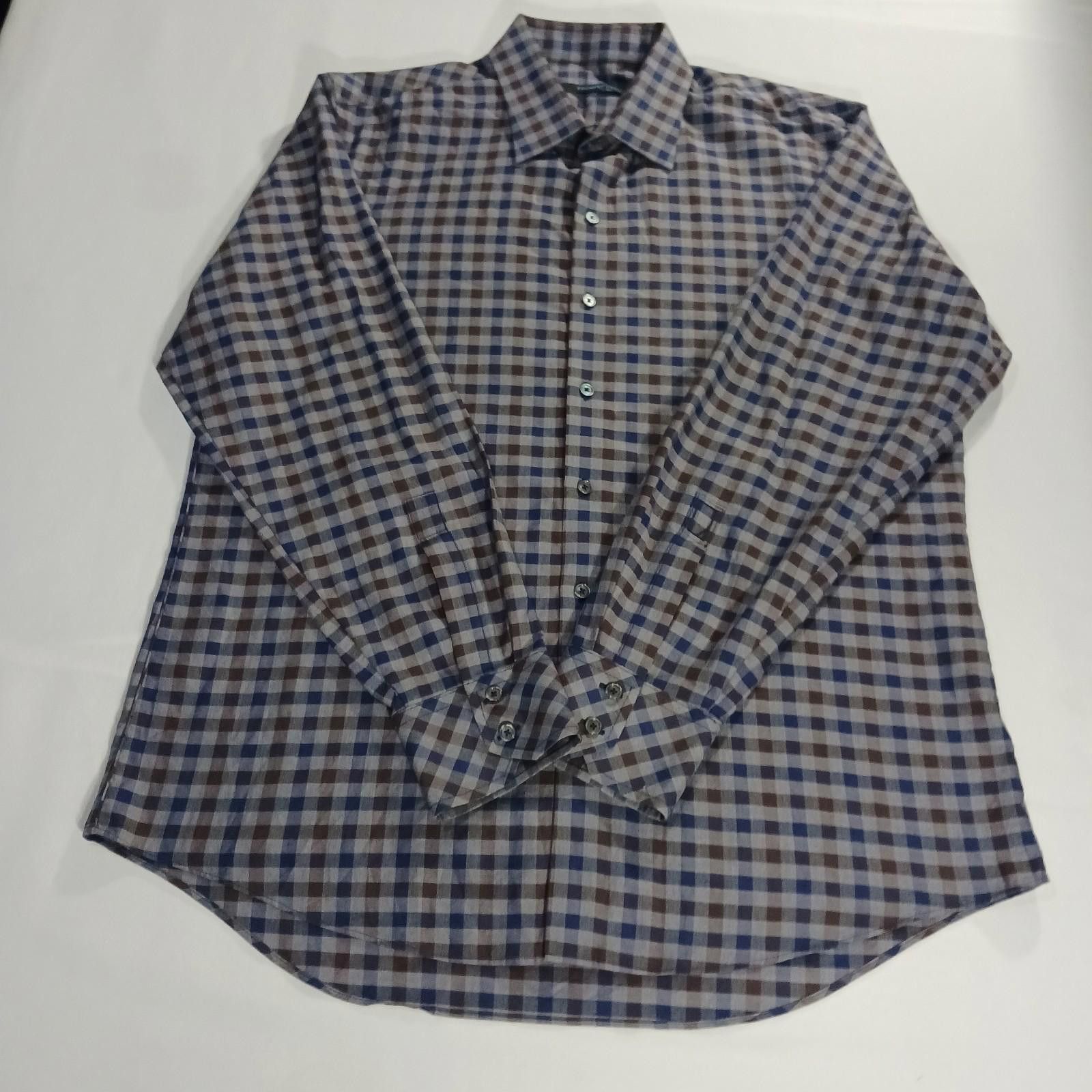 Zachary Prell Zachary Prell Shirt Men’s XL Gray Blue Brown Plaid Button Up Size US XL / EU 56 / 4 - 10 Thumbnail