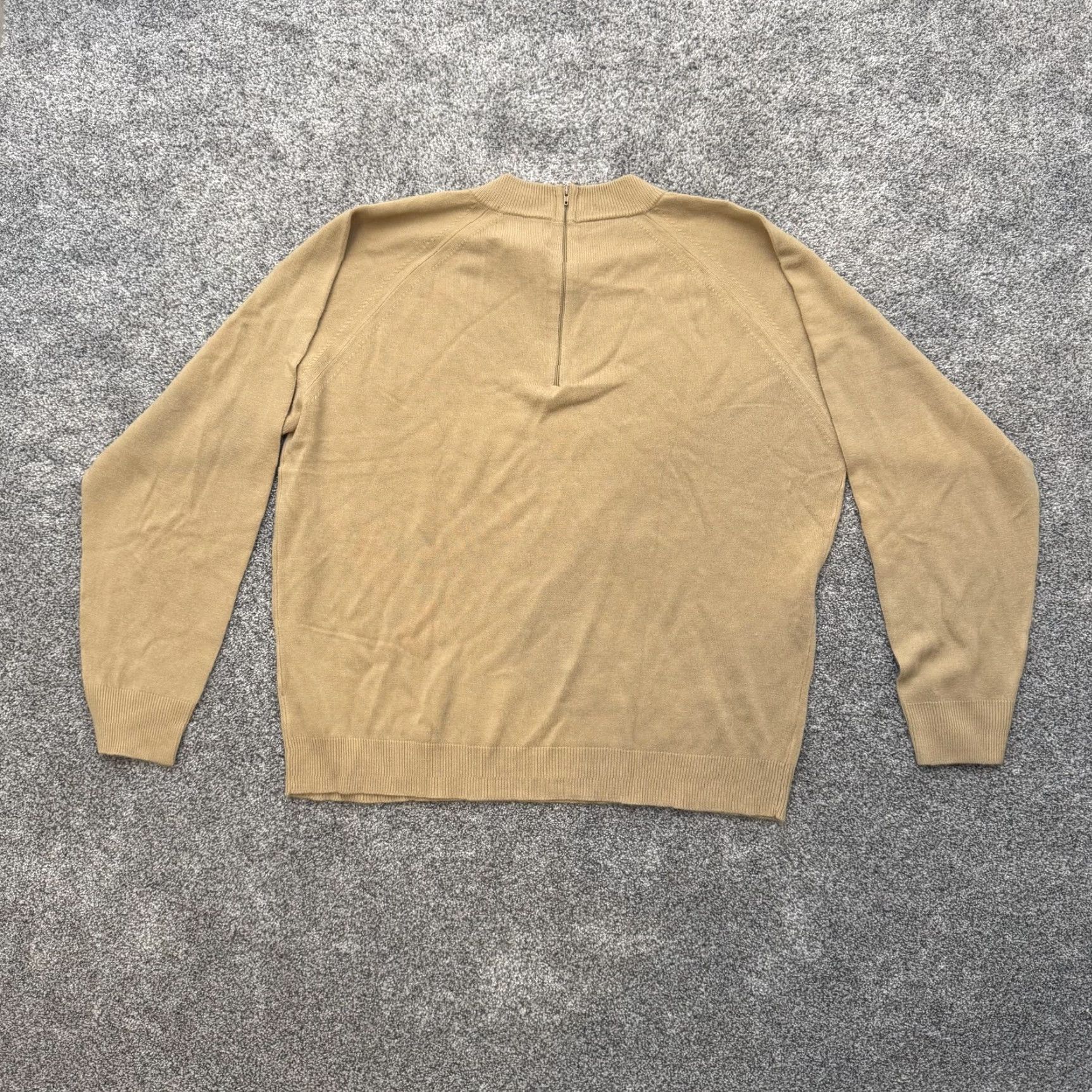 Vintage VINTAGE Stitches In Time Sweater 1X Plus Beige Knit Raglan Sleeve Mock Neck Zipper Pullover Womens Size XL / US 12-14 / IT 48-50 - 7 Thumbnail