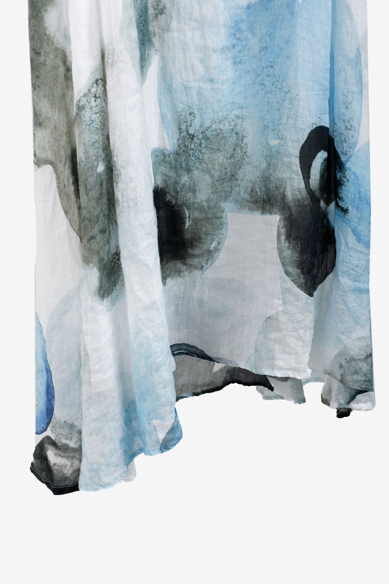 Designer Crea Concept SS/18 Watercolour Ramie Dress with Jersey Slip Size XL / US 12-14 / IT 48-50 - 7 Thumbnail