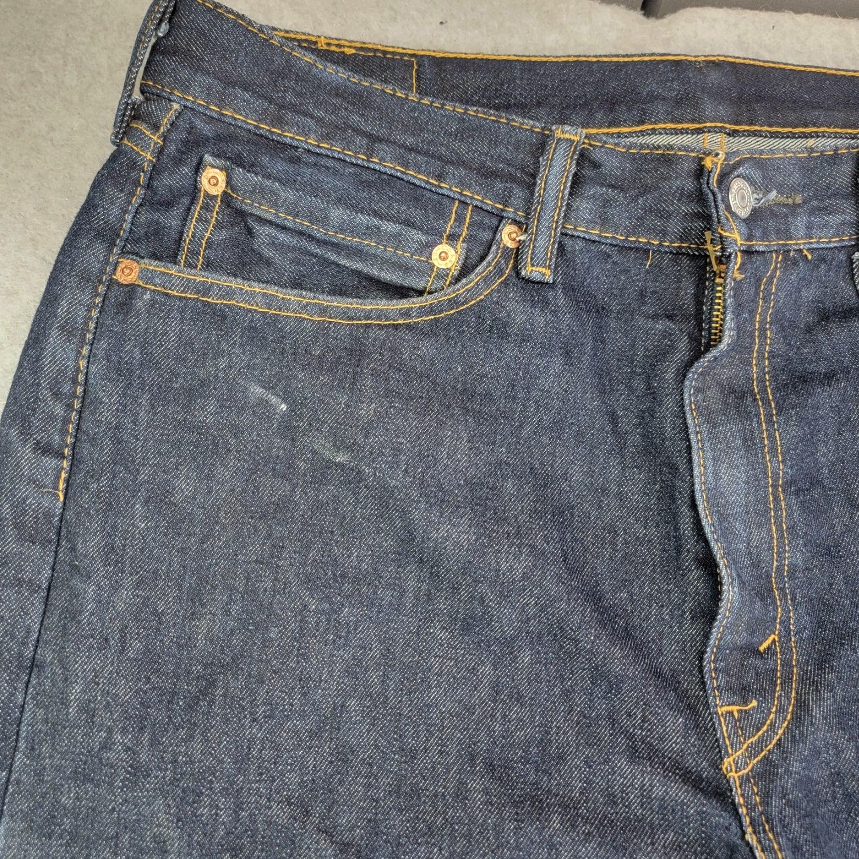 Levi's Levi's 505 Jeans Mens 36x32 Blue Dark Wash Regular Fit Straight Leg Denim Jeans Size US 36 / EU 52 - 4 Thumbnail