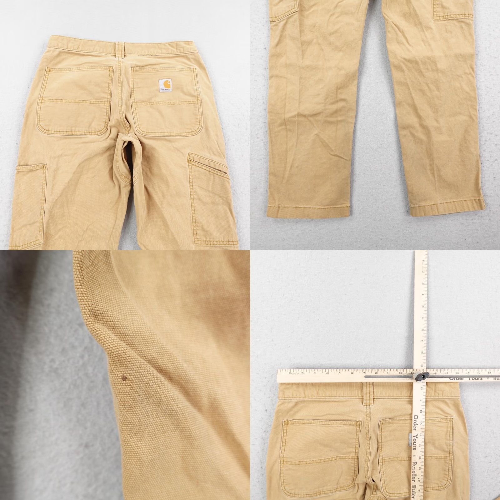 Carhartt Carhartt Pants Mens 31x30 Tan Canvas Double Front Knee Rugged Flex Utility Work Casual Size US 31 - 8 Thumbnail