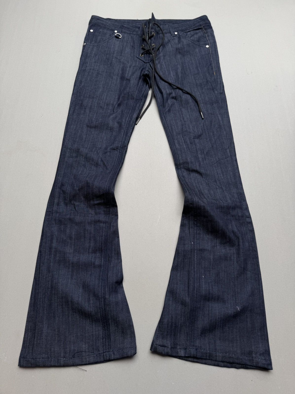 Japanese Brand Y3 lace up flare jeans Size US 27 - 1 Thumbnail