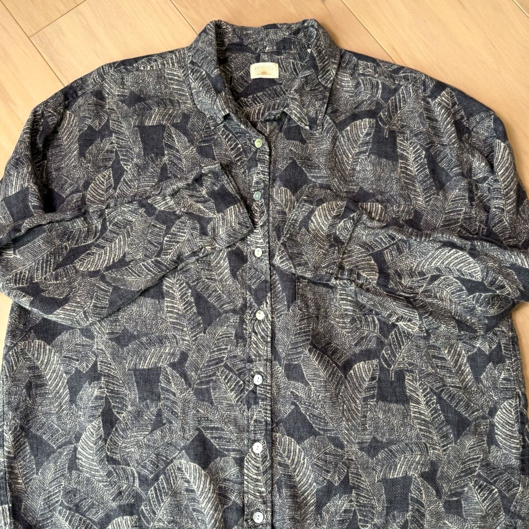 Faherty Faherty Breeze Linen Shirt Large Gray Long Sleeve Button-Up Casual Mens Modern Vacation Hawaii Size US L / EU 52-54 / 3 - 5 Thumbnail