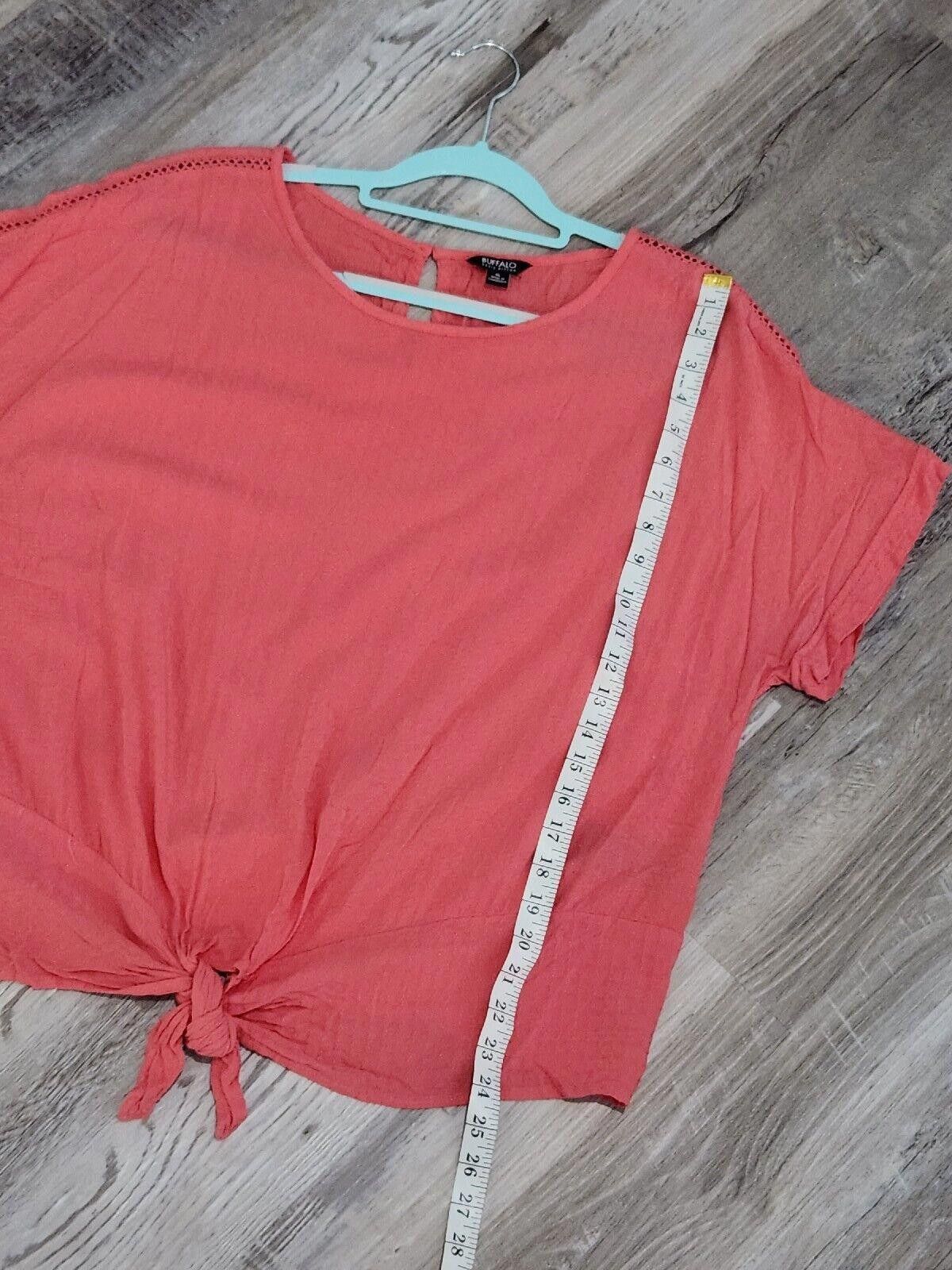 Designer Buffalo By David Bitton Blouse Extra Large Coral Pink Top Size XL / US 12-14 / IT 48-50 - 4 Thumbnail