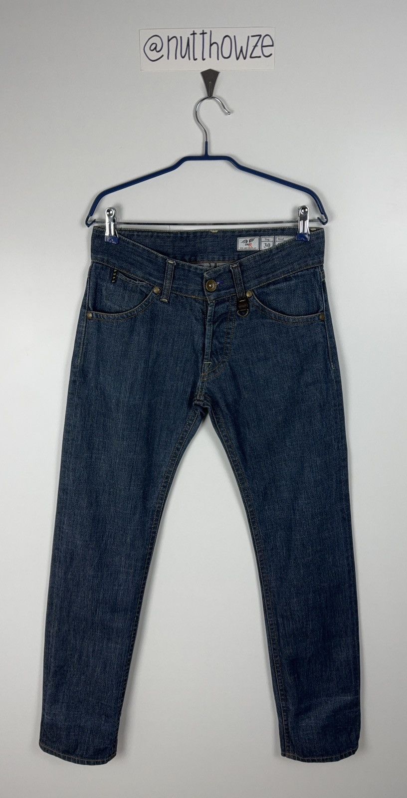 Designer Replay Guccio Low Waist Slim Stretch Waxed Denim Jeans Size US 30 / EU 46 - 2 Thumbnail