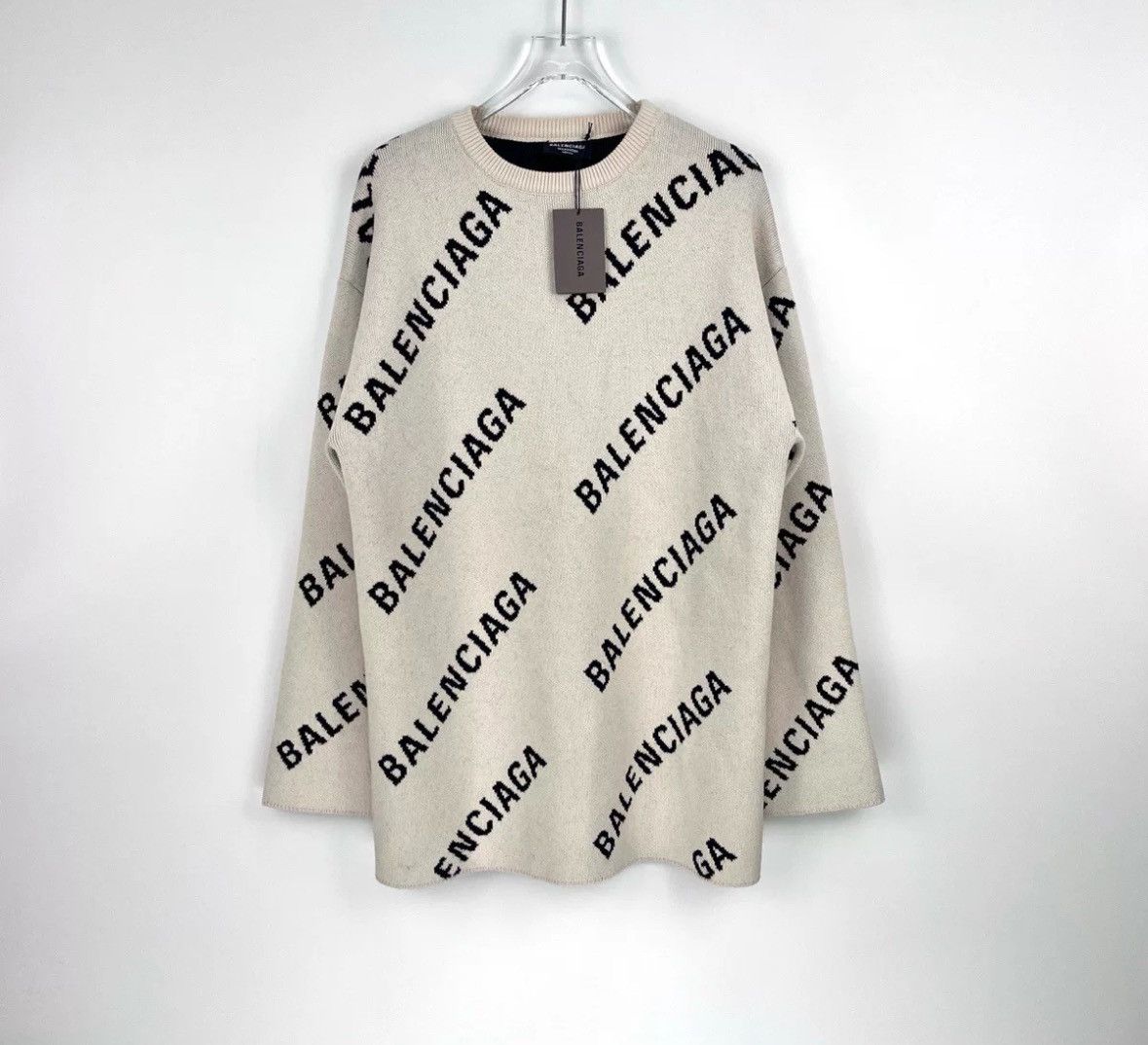 Balenciaga Balenciaga Beige Bullet Screen Long Sweater 2412-Nextarrow Size US XS / EU 42 / 0 - 3 Thumbnail