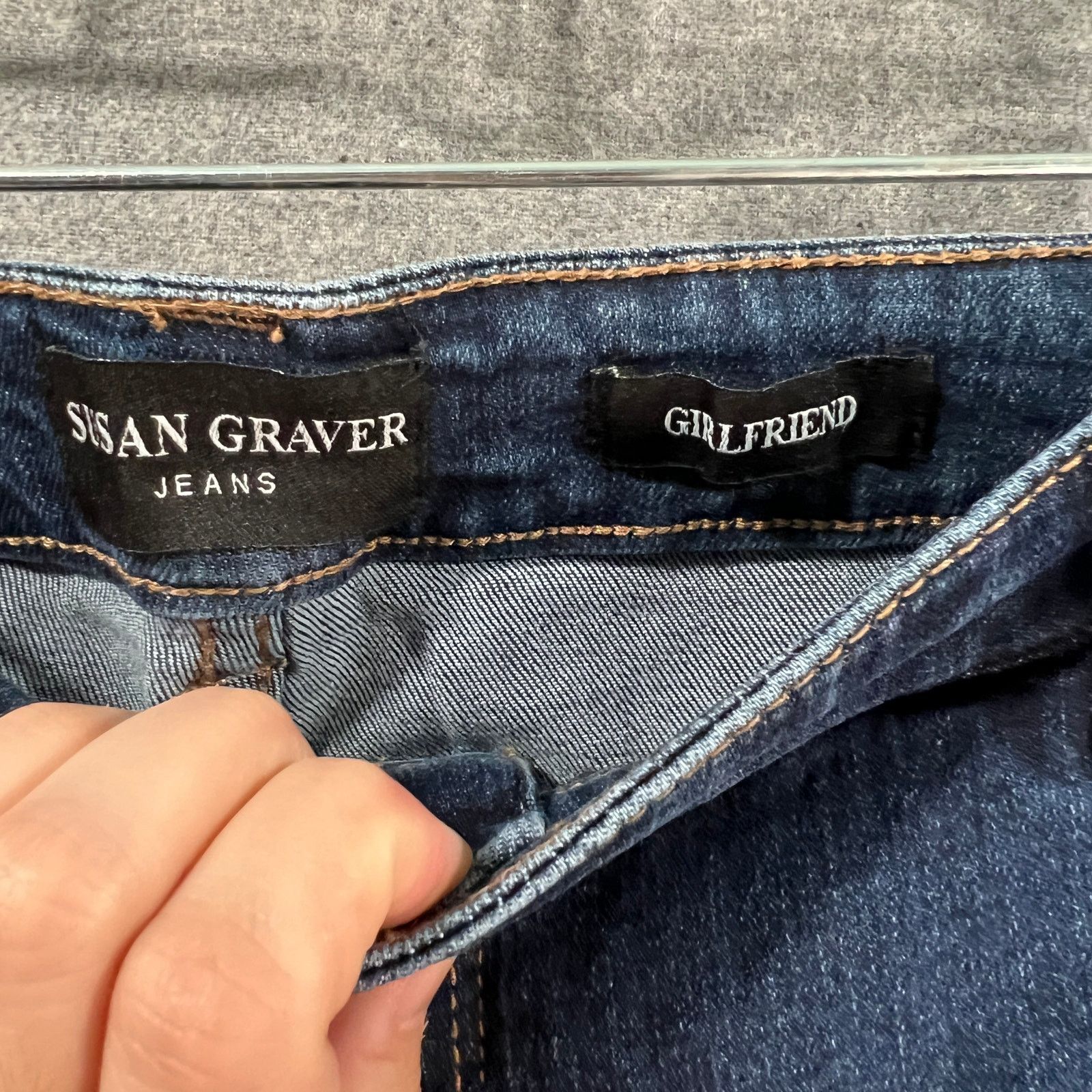 Other Susan Graver Petite Stretch Denim Girlfriend Jean with Cuff Size 40" / US 18 - 3 Thumbnail