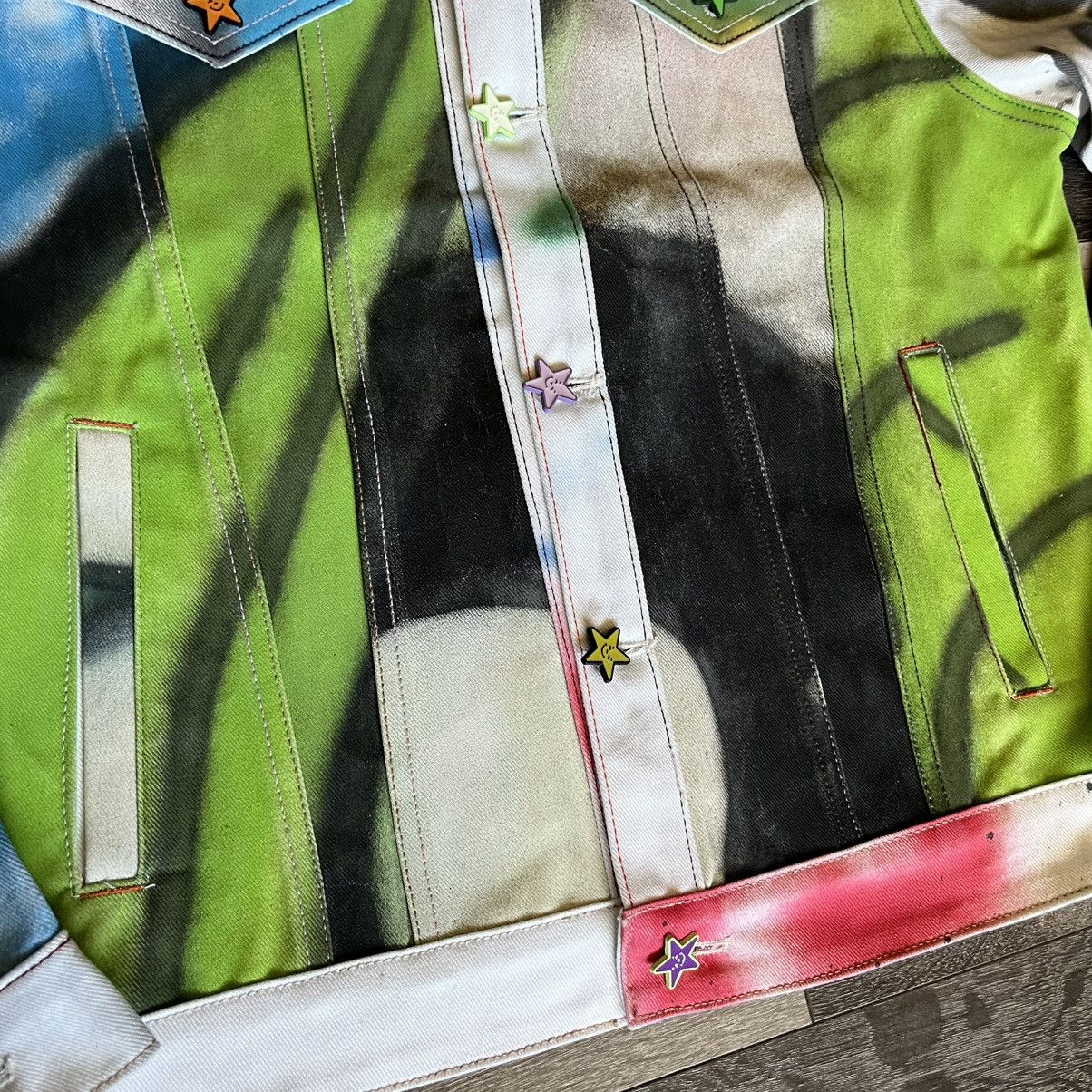 Asspizza Asspizza 2021 Therapy Spray Paint Denim Jean Jacket Rare Size US XL / EU 56 / 4 - 5 Thumbnail