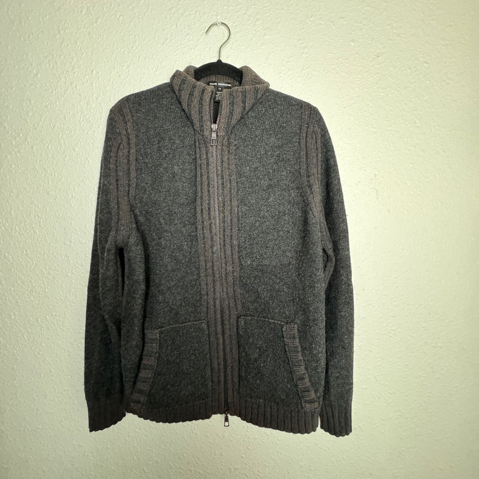 Club Monaco Club Monaco Grey Zip Up Sweater Size Large Size US L / EU 52-54 / 3 - 1 Thumbnail