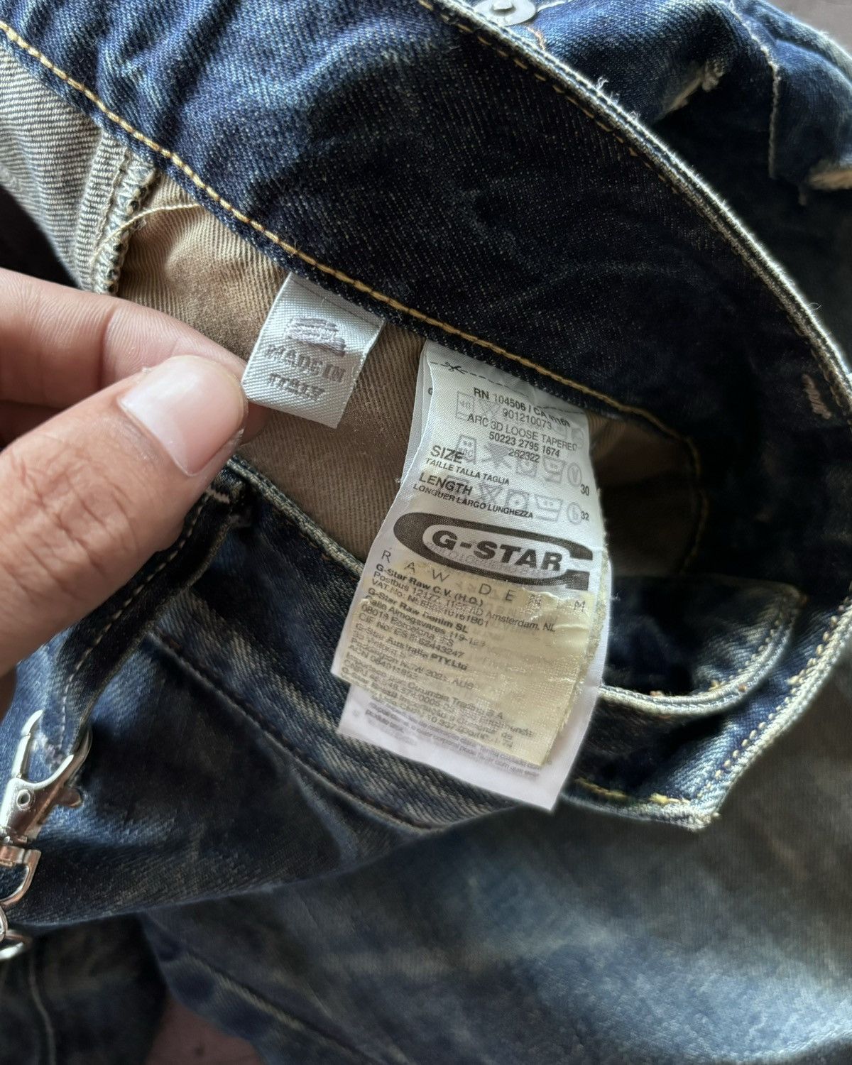 G-Star Gstar Raw Denim J Cut Mud Wash Distressed Denim Pants Size US 30 / EU 46 - 7 Thumbnail