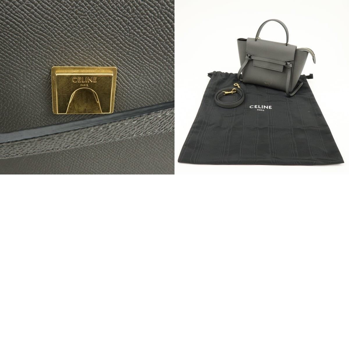 Celine Celine Belt Bag Calfskin Top Handle Gray Size ONE SIZE - 8 Thumbnail