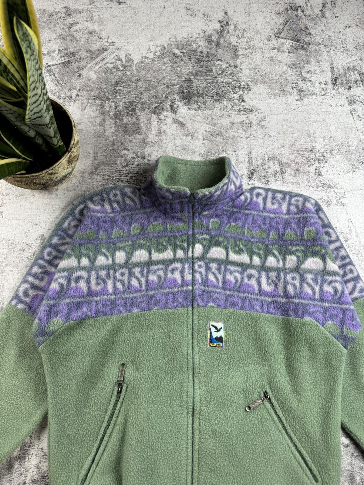 SALEWA Salewa Hiking Green Men’s L Outdoor Retro Polyester Fleece Polarlite Zip Jacket Size US L / EU 52-54 / 3 - 5 Thumbnail