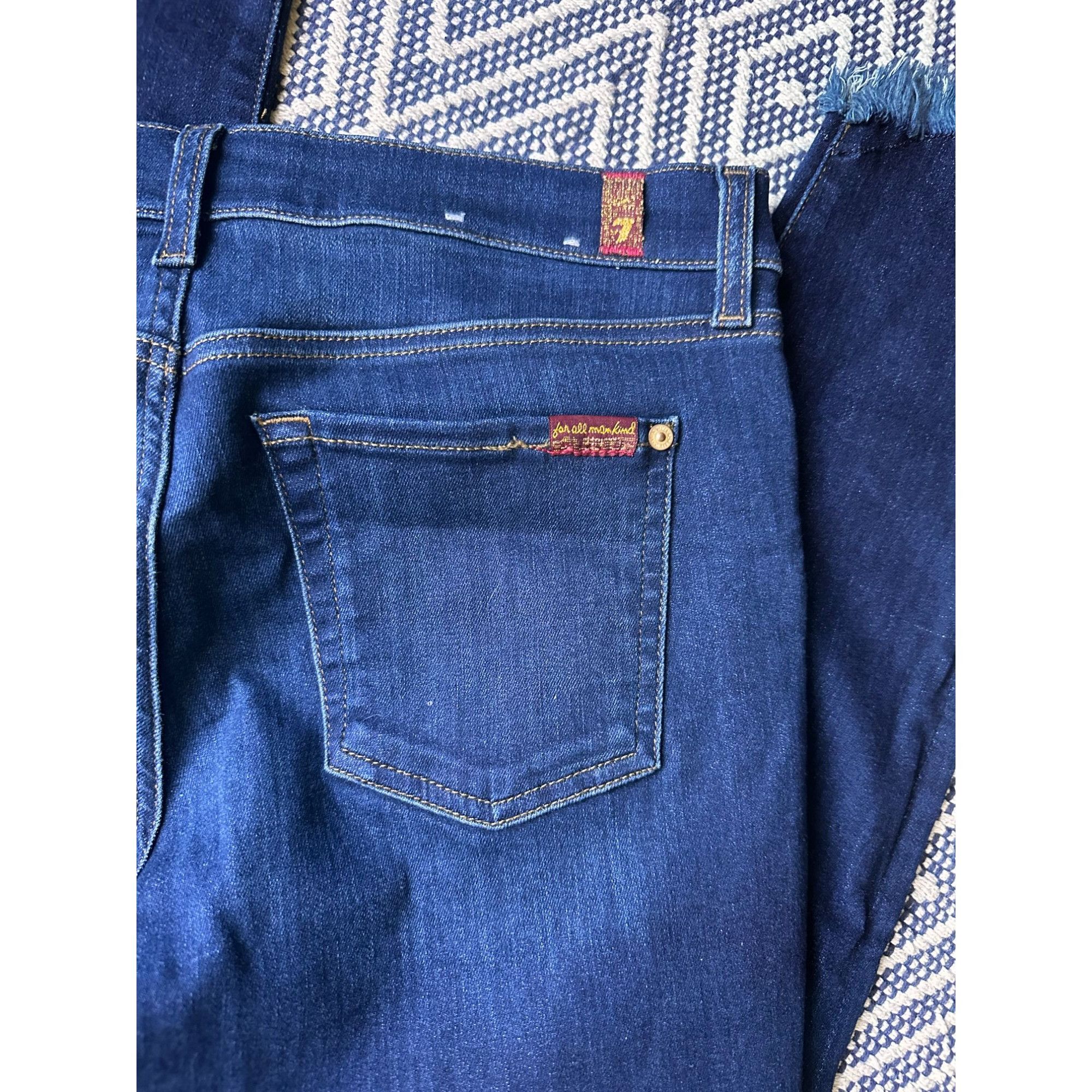 7 For All Mankind 7 for all mankind the ankle skinny raw hem jeans Size 30 Size 30" / US 8 / IT 44 - 4 Thumbnail