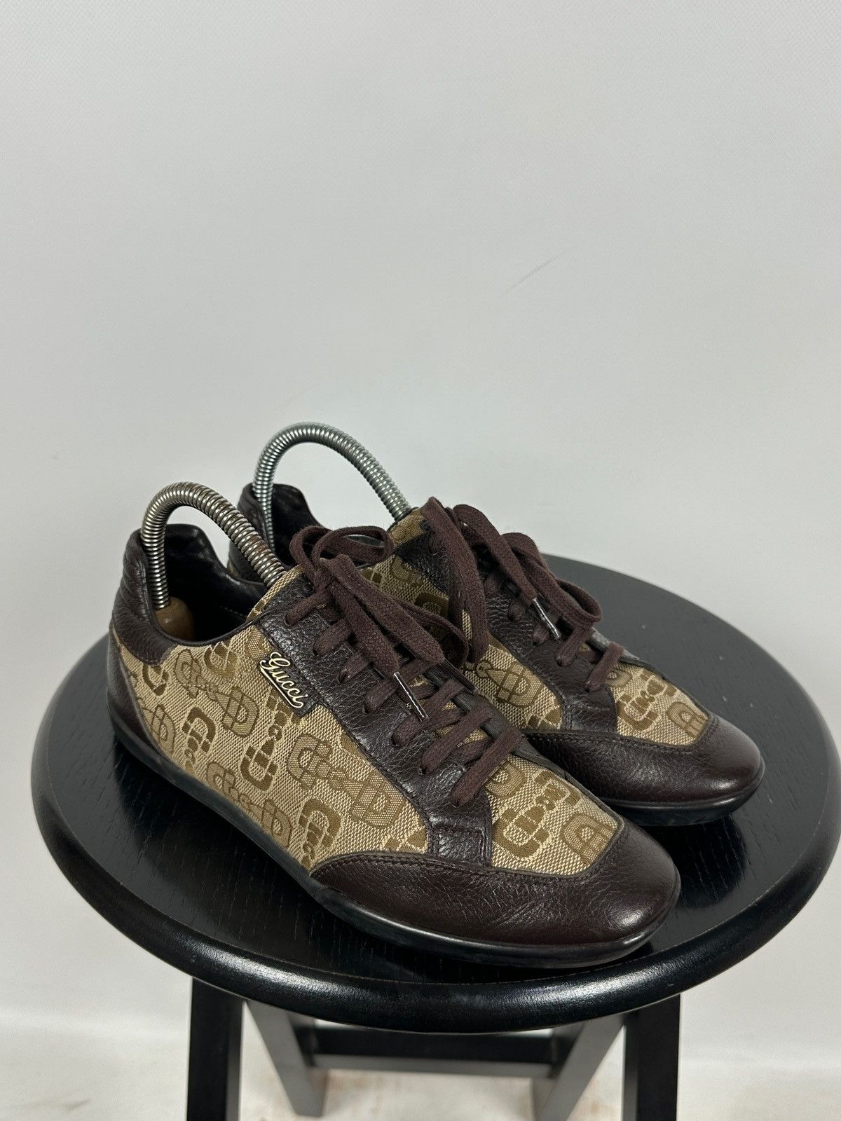 Gucci Gucci GG Monogram Leather/Canvas Lace Up Low Sneakers Size US 6 / IT 36 - 6 Thumbnail