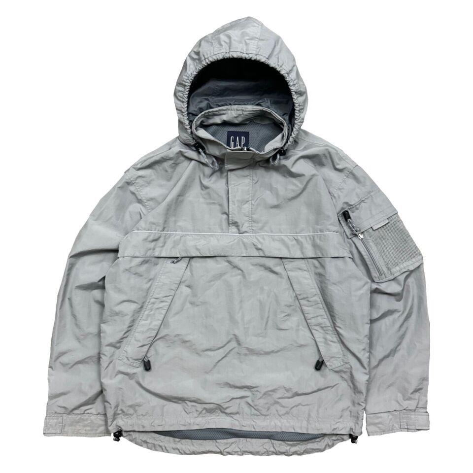Gap × Vintage VTG 00s GAP Technical Anorak Hooded Jacket Metallic Silver Size US S / EU 44-46 / 1 - 1 Thumbnail