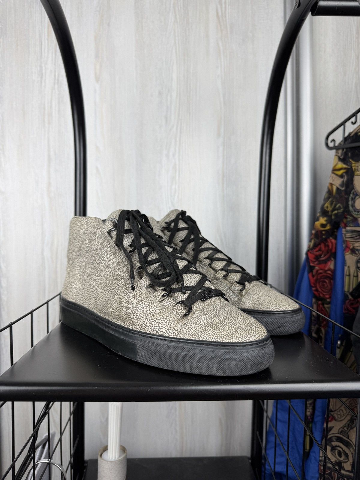 Balenciaga Balenciaga Leather High Arena Stingray Grey Sneakers size 42 Size US 9 / EU 42 - 4 Thumbnail