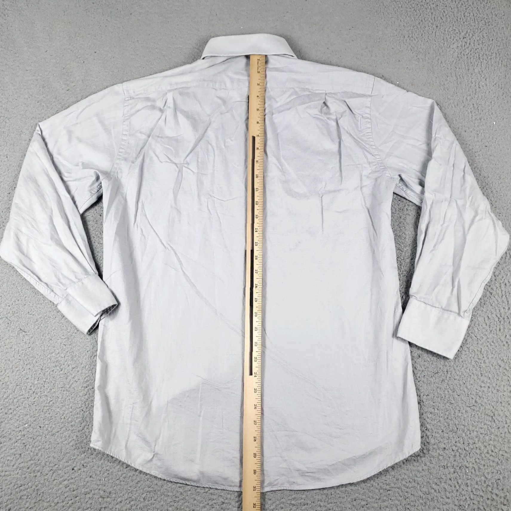 Tommy Hilfiger Tommy Hilfiger Gray Dress Shirt Mens 15 Long Sleeve Button Up Regular Fit Classic Size 40R - 4 Thumbnail