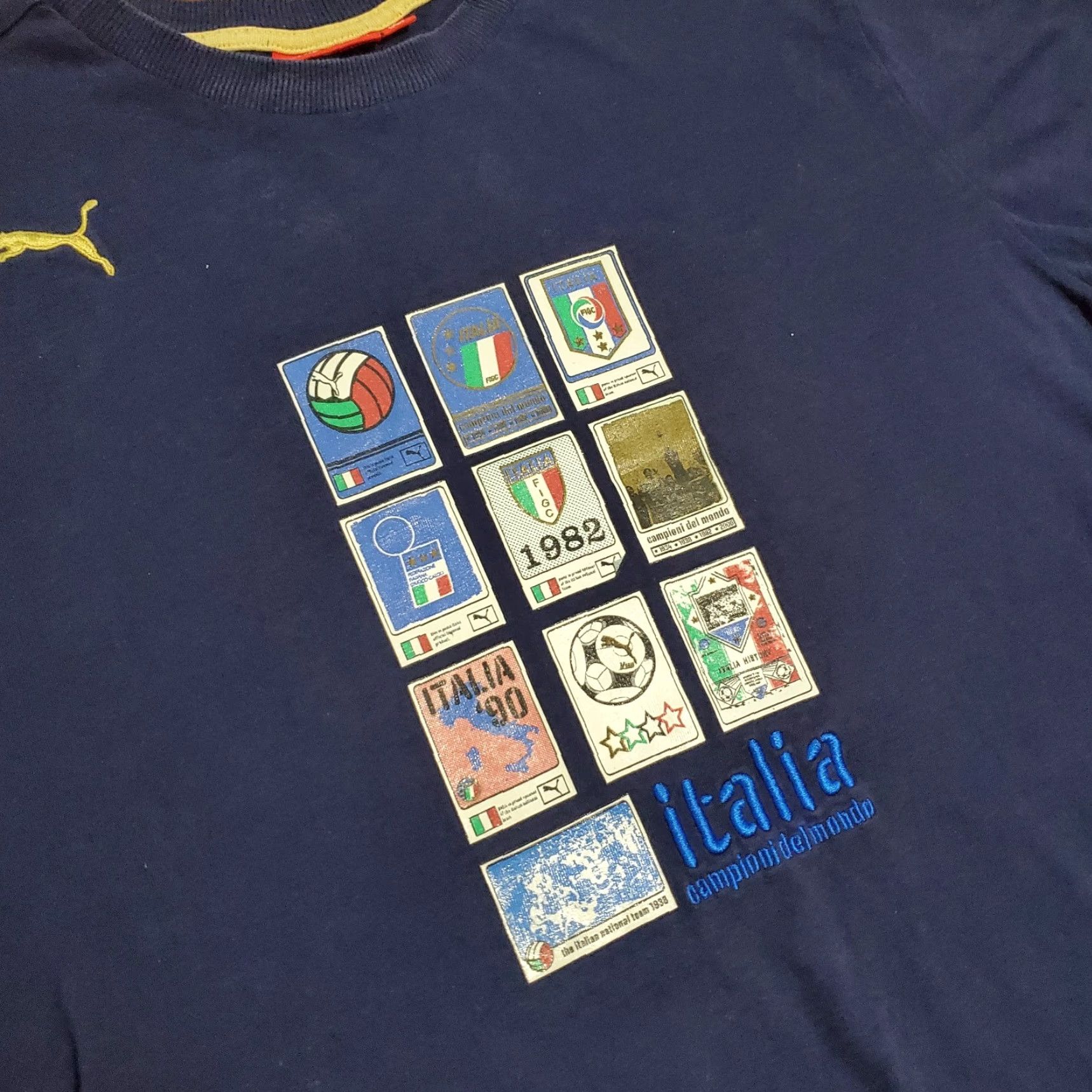 Puma Puma Shirt Mens Medium Italia Soccer Football Campioni Del Mondo Italy Champions T-Shirt Size US M / EU 48-50 / 2 - 2 Thumbnail