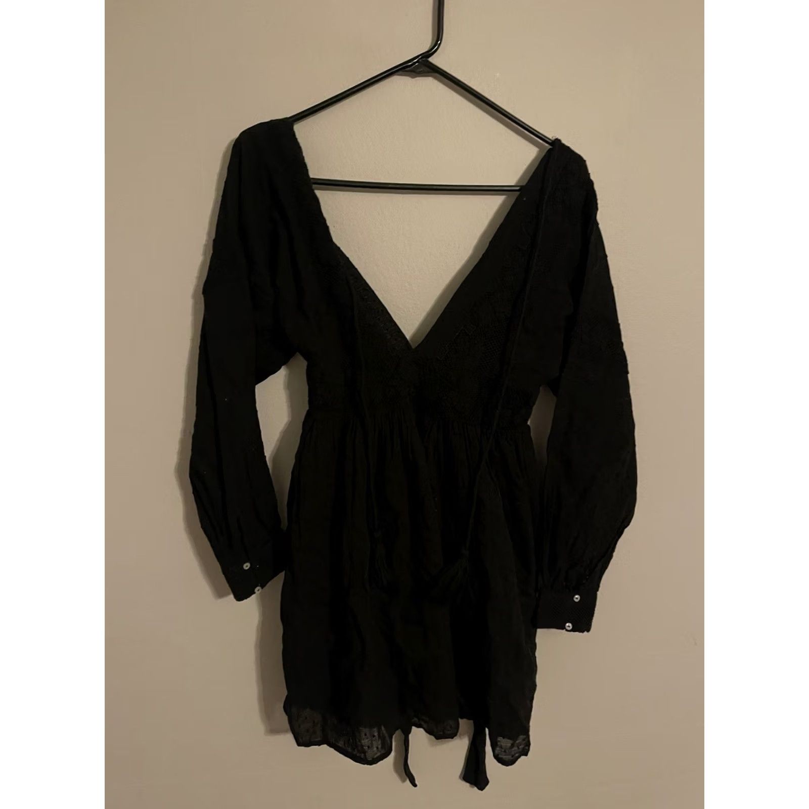 Free People Free People Sugarpie Mini Dress Black Embroidered Women's XS OB843133 Size XS / US 0-2 / IT 36-38 - 2 Thumbnail
