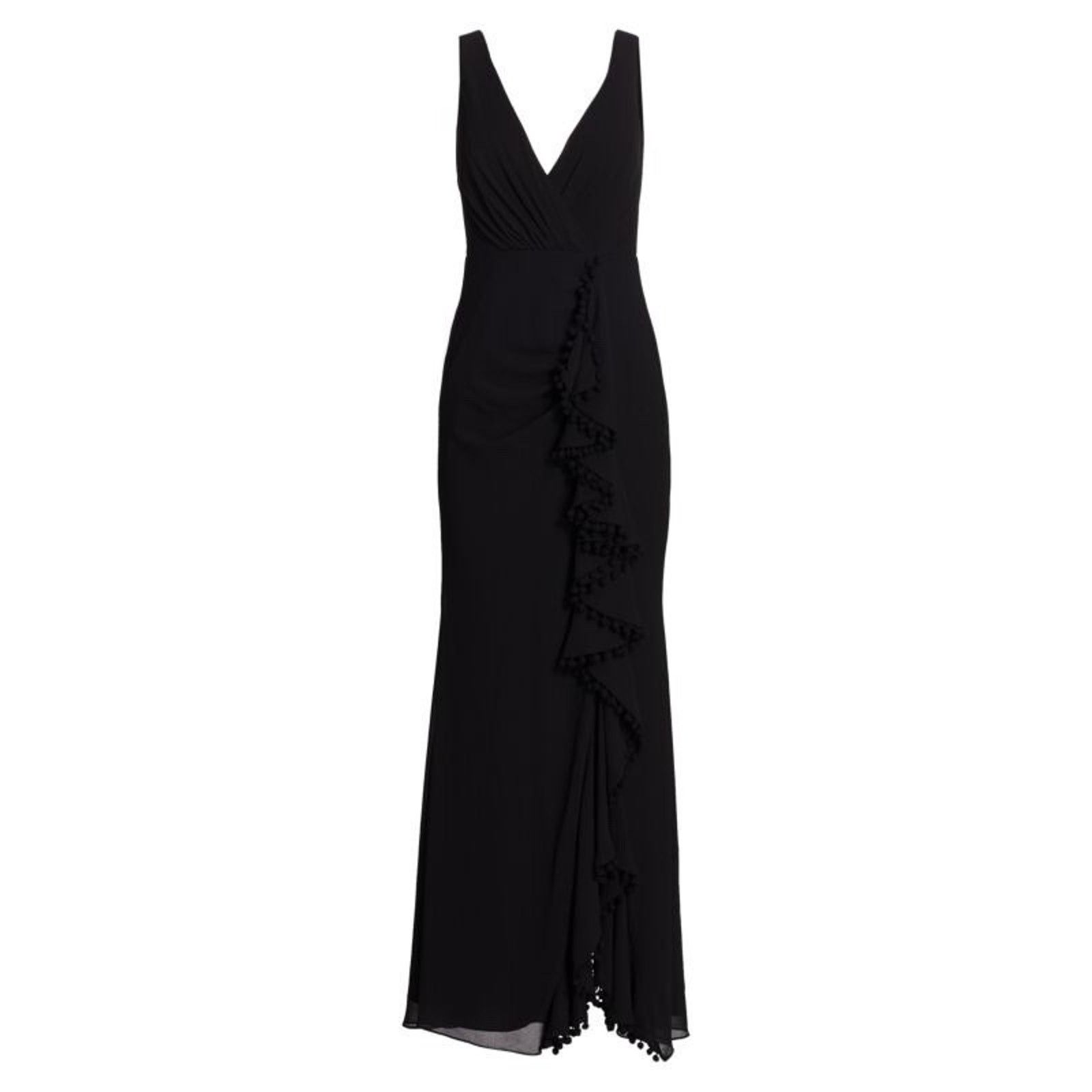 Badgley Mischka Badgley Mischka Black Pompom-trimmed dress Size M / US 6-8 / IT 42-44 - 2 Thumbnail