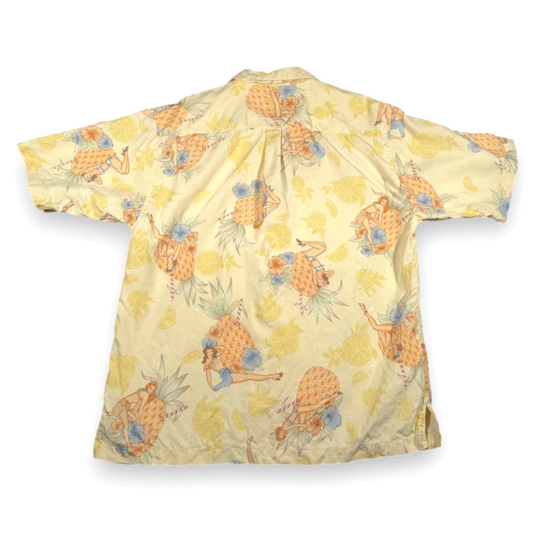 Tommy Bahama VINTAGE Tommy Bahama Hawaiian Shirt Mens Regular MEDIUM Yellow Silk Pinup Girl Camp Y2K Size US M / EU 48-50 / 2 - 3 Thumbnail