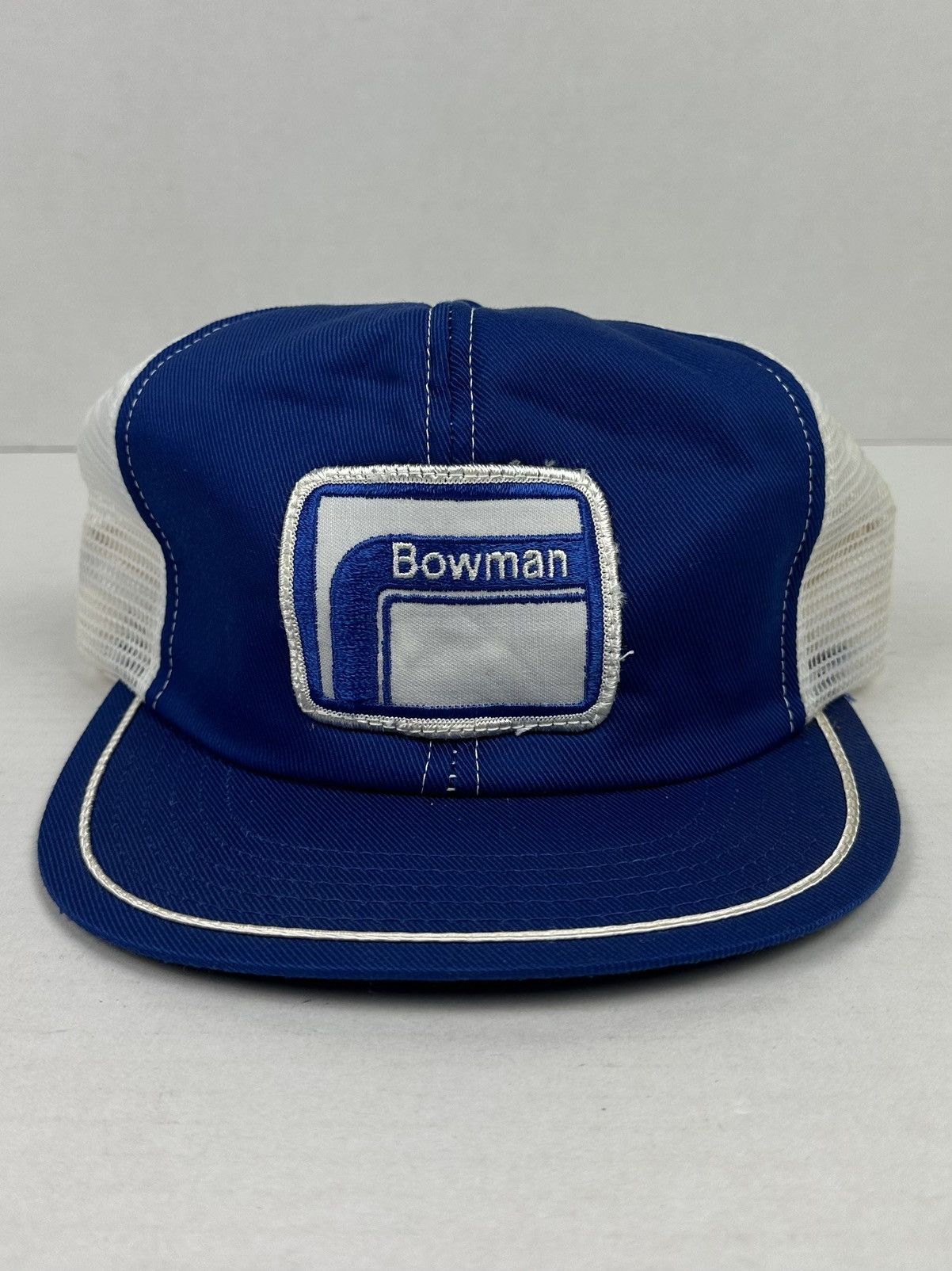 Vintage Vintage Bowman Trucker Patch Logo Snapback Mesh Hat 80s Size ONE SIZE - 1 Thumbnail