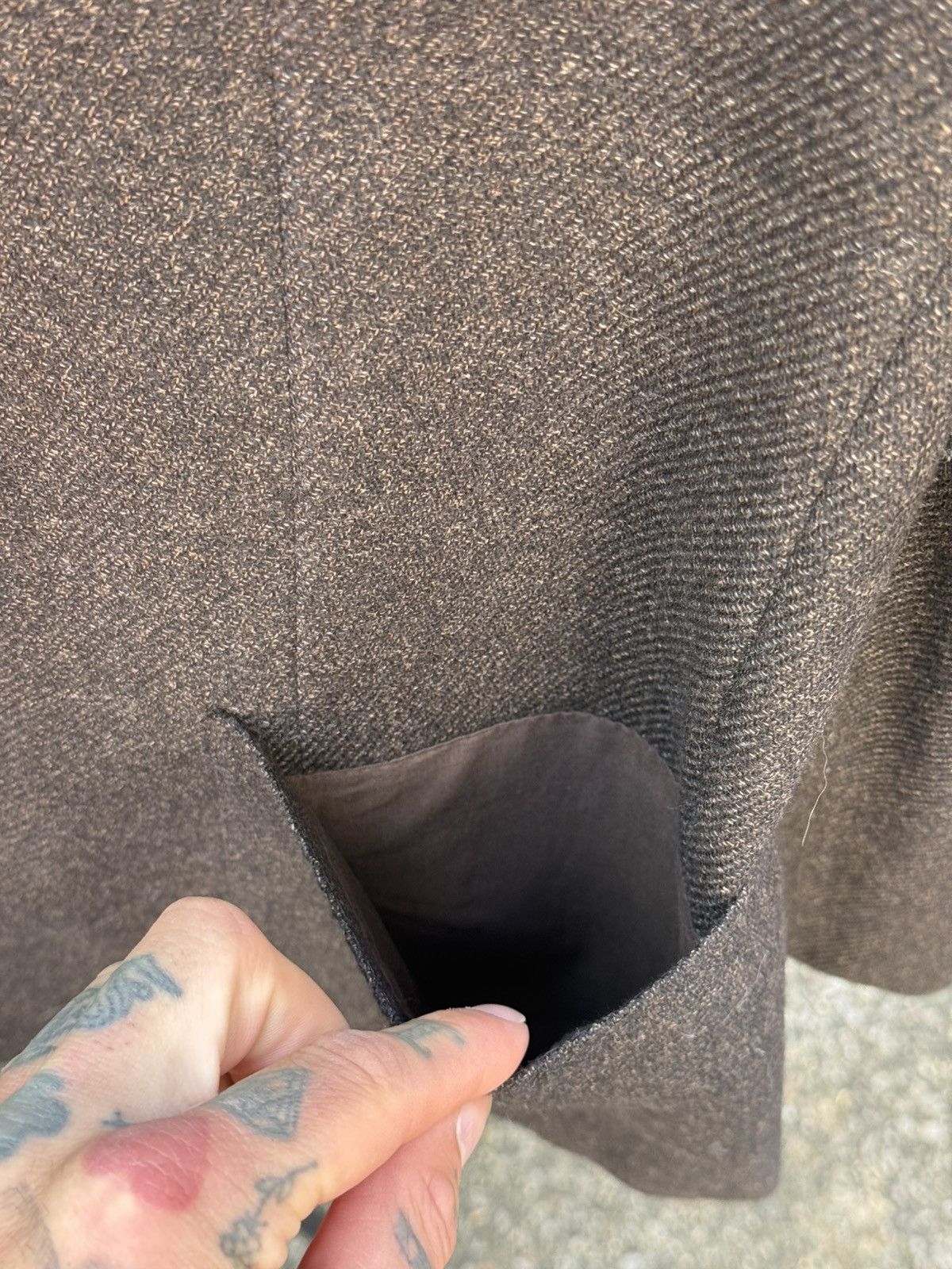 Corneliani Brown Wool Italy 60R Custom Blazer Blue Elbow Patches Size 54R - 6 Thumbnail