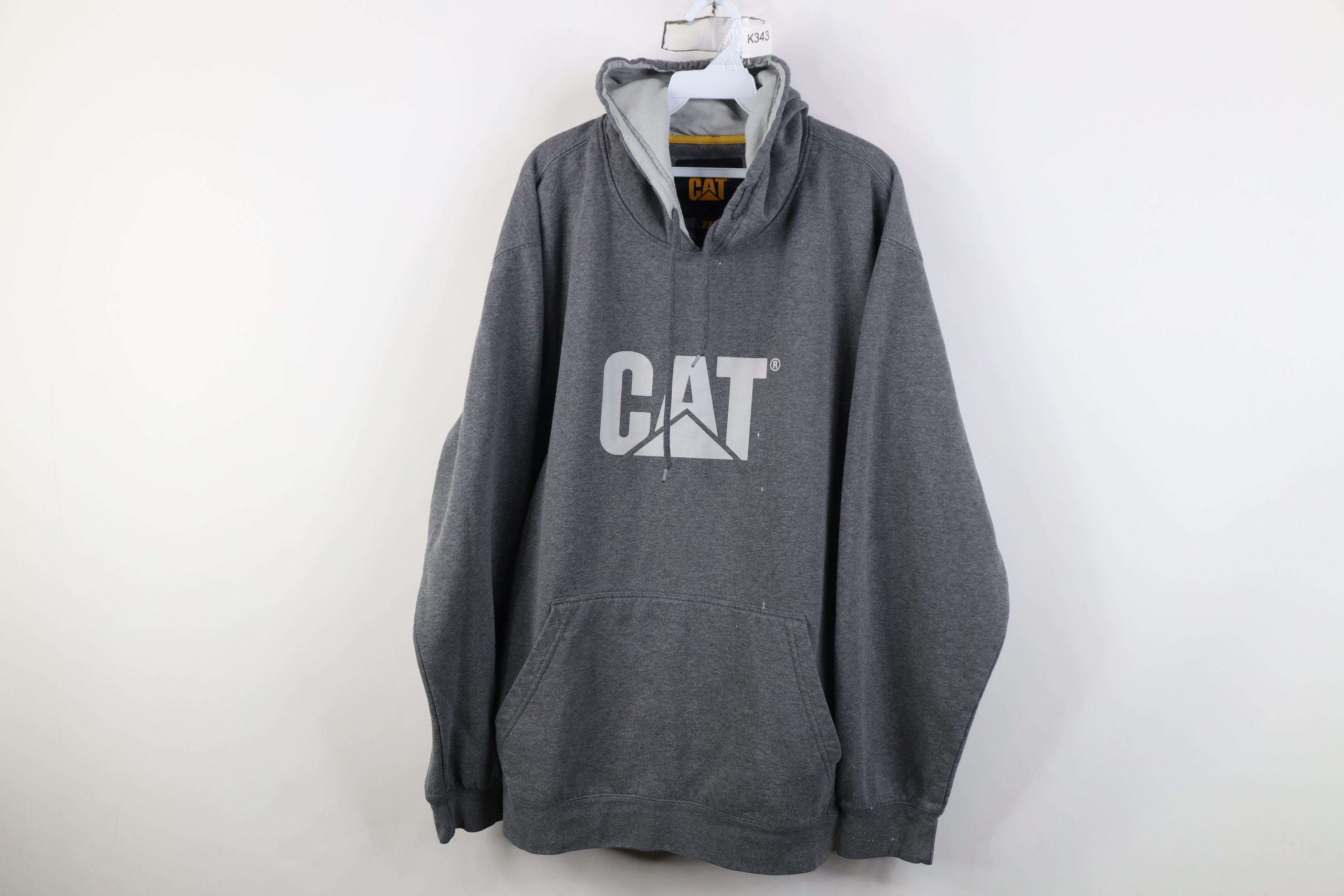 Caterpillar Vintage Y2K Cat Caterpillar Spell Out Big Logo Heavy Hoodie Size US XXL / EU 58 / 5 - 1 Thumbnail