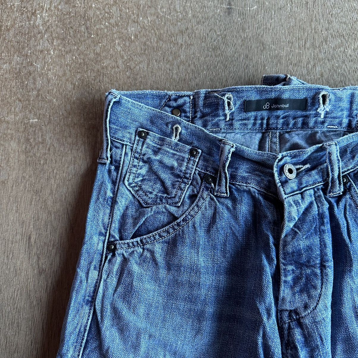 Japanese Brand Vintage JOHNBULL Jeans Cinch Back Denim Hidden Rivet Pants Size US 27 - 4 Thumbnail
