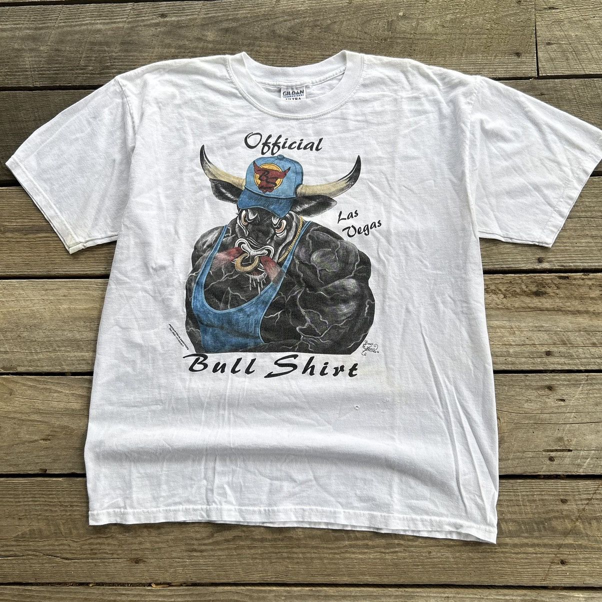 Vintage Vintage 90s Bull Shirt Las Vegas Bull Graphic T Shirt Size US XL / EU 56 / 4 - 1 Thumbnail